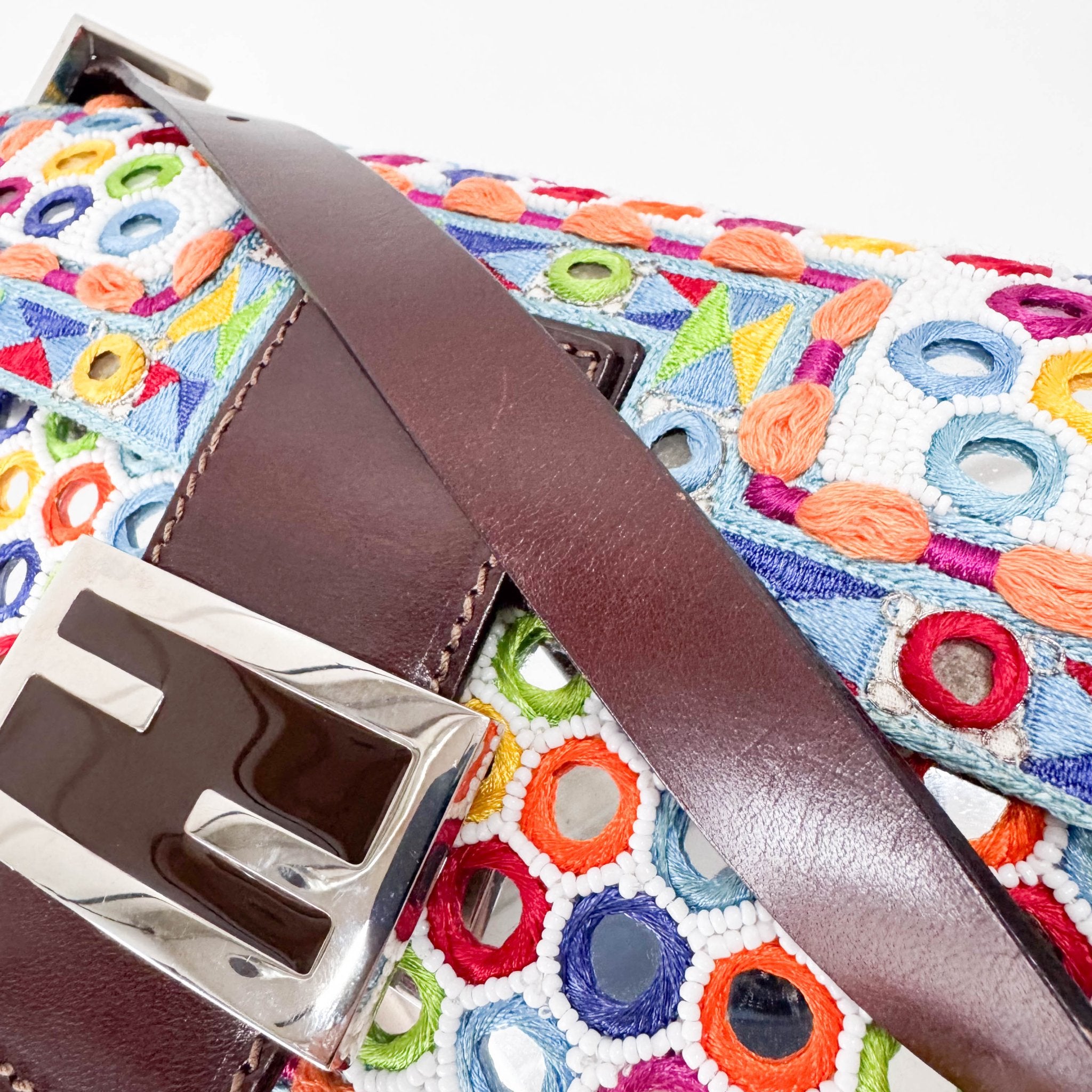 FENDI Baguette Multicolor Mirror Beaded Embroidered Shoulder Bag, in , Sold by HIVE PRELOVED - Shoulder Bags, ,