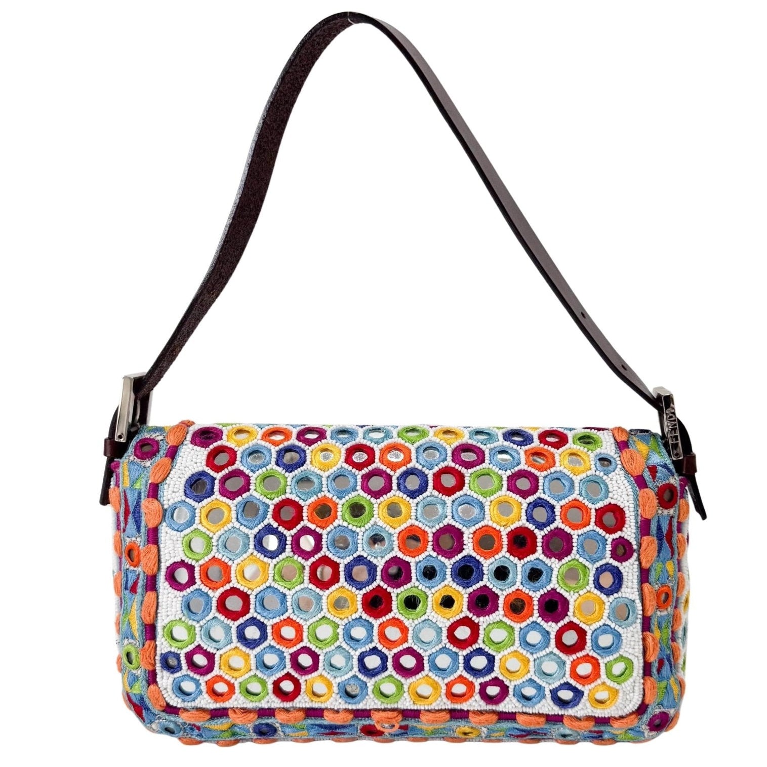 FENDI Baguette Multicolor Mirror Beaded Embroidered Shoulder Bag, in , Sold by HIVE PRELOVED - Shoulder Bags, ,