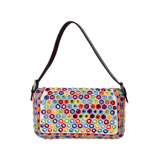 FENDI Baguette Multicolor Mirror Beaded Embroidered Shoulder Bag, in , Sold by HIVE PRELOVED - Shoulder Bags, ,