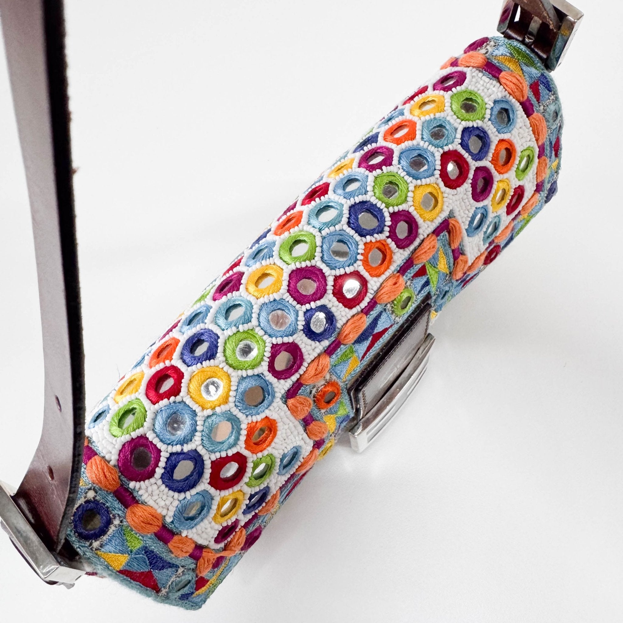 FENDI Baguette Multicolor Mirror Beaded Embroidered Shoulder Bag, in , Sold by HIVE PRELOVED - Shoulder Bags, ,