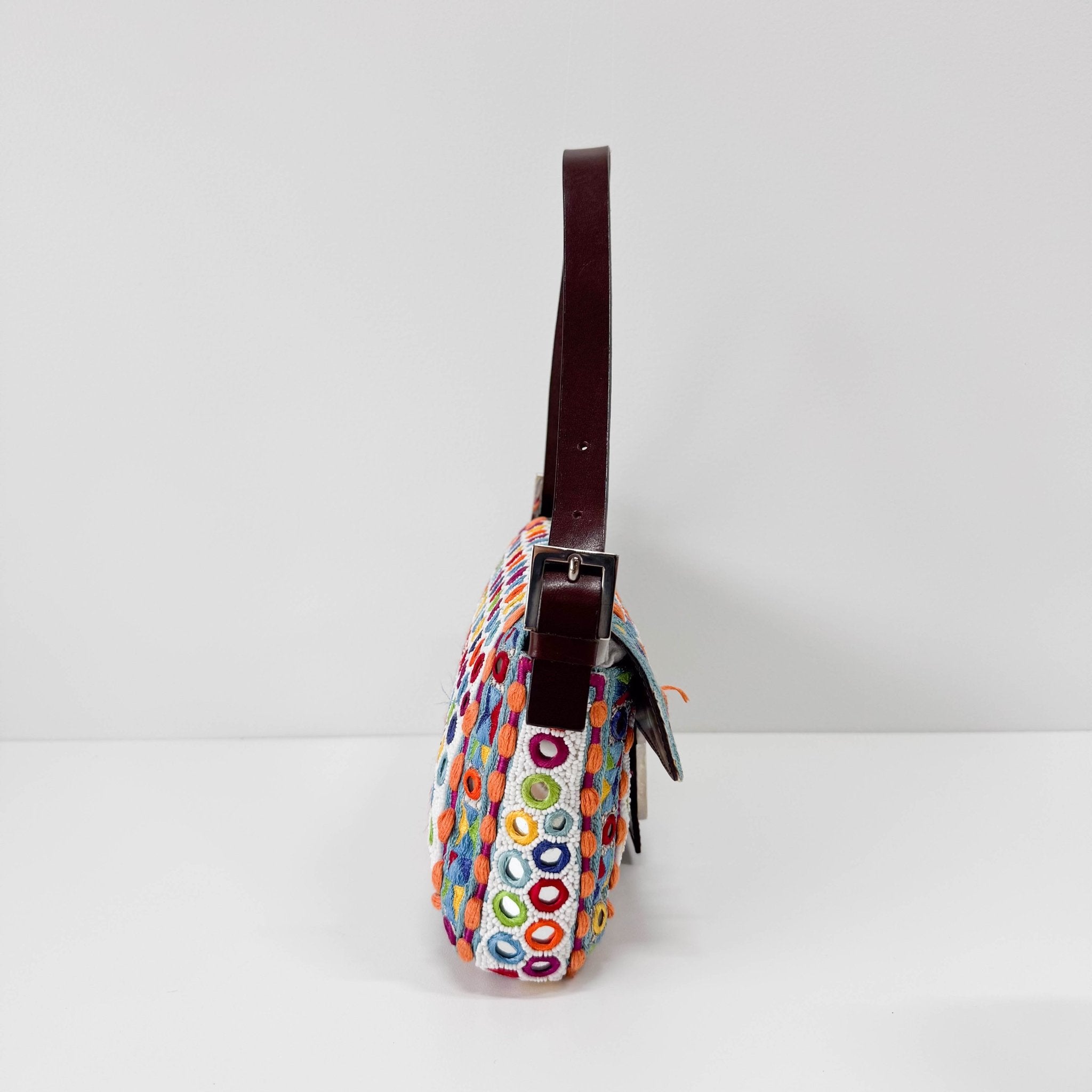 FENDI Baguette Multicolor Mirror Beaded Embroidered Shoulder Bag, in , Sold by HIVE PRELOVED - Shoulder Bags, ,