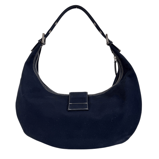 FENDI Baguette Navy Canvas Hobo Shoulder Bag, in , Sold by HIVE PRELOVED - Shoulder Bags, ,