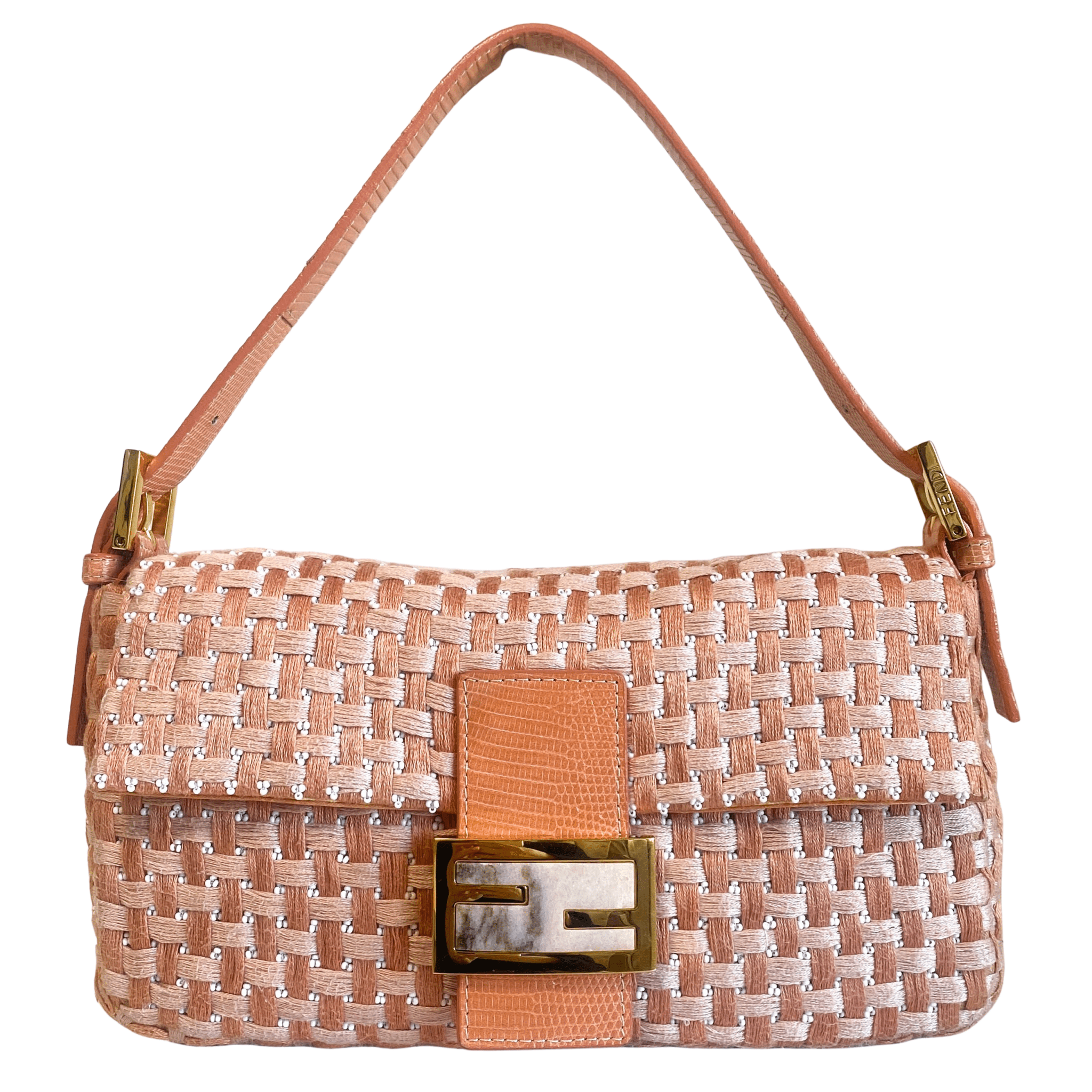 FENDI Baguette Orange Beaded Shoulder Bag, in , Sold by HIVE PRELOVED - Shoulder Bags, ,