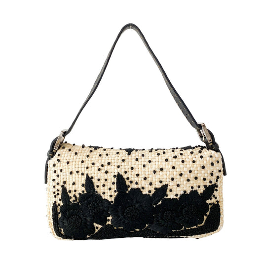 FENDI Baguette Paglia Embroidered Shoulder Bag, in , Sold by HIVE PRELOVED - Shoulder Bags, ,