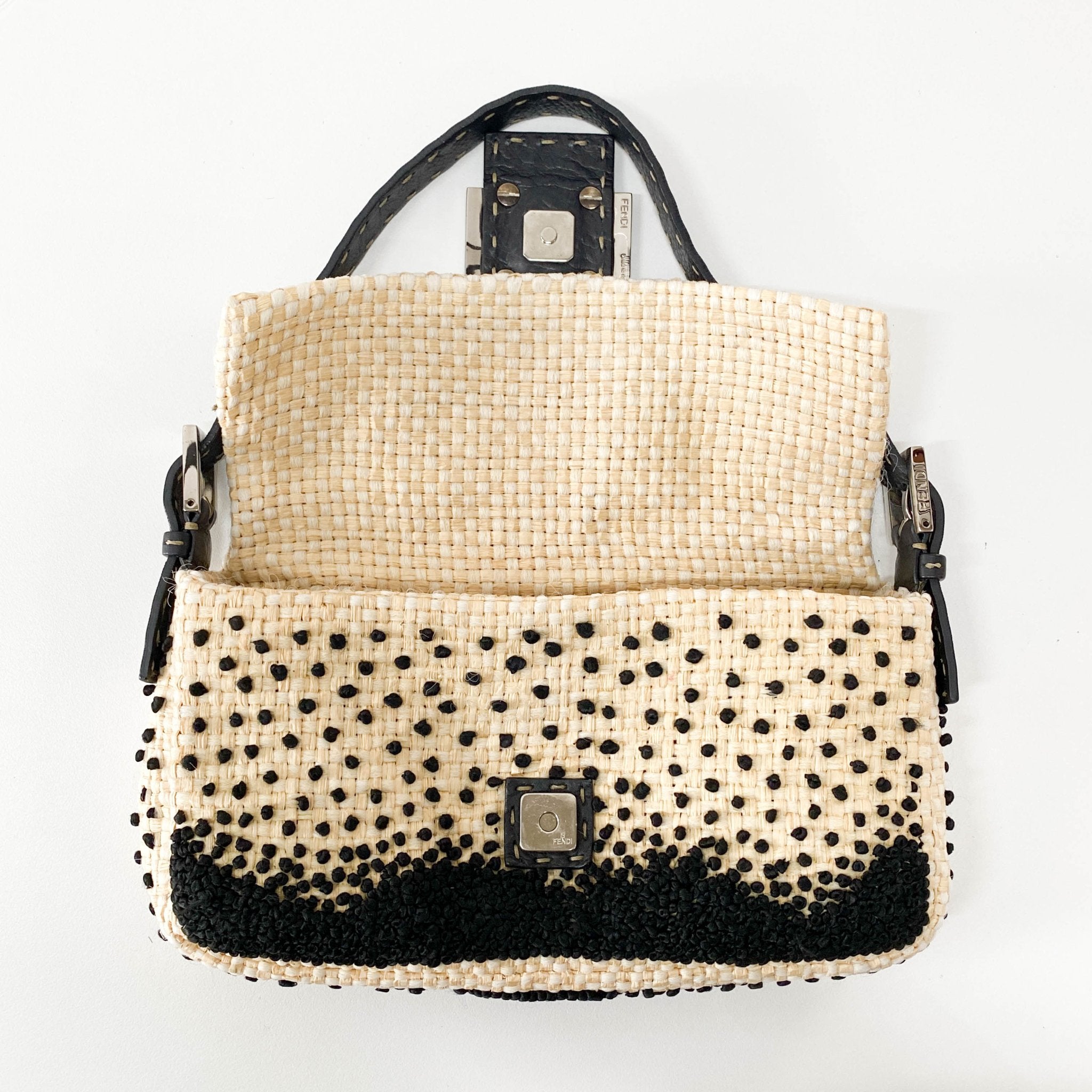 FENDI Baguette Paglia Embroidered Shoulder Bag, in , Sold by HIVE PRELOVED - Shoulder Bags, ,