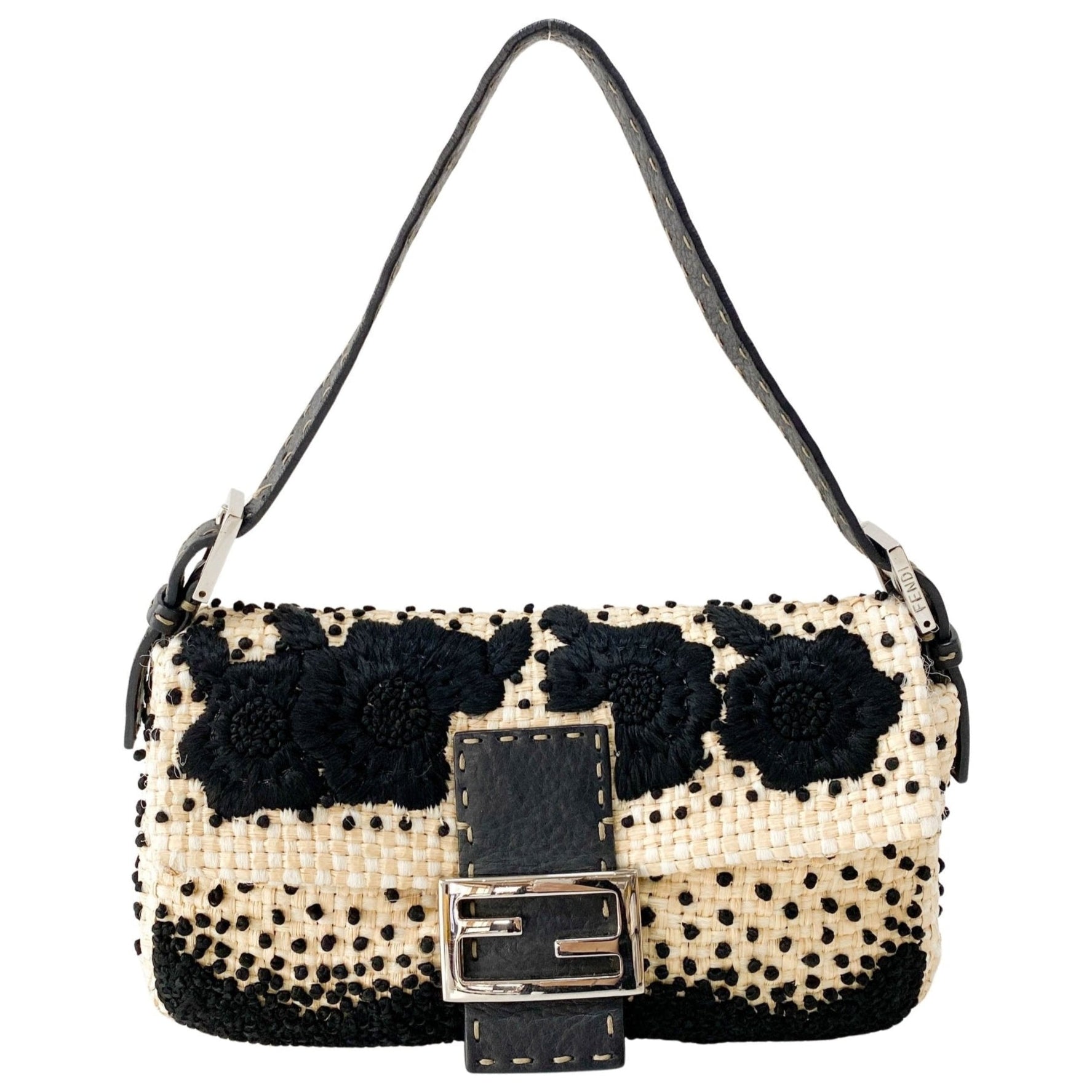 FENDI Baguette Paglia Embroidered Shoulder Bag, in , Sold by HIVE PRELOVED - Shoulder Bags, ,