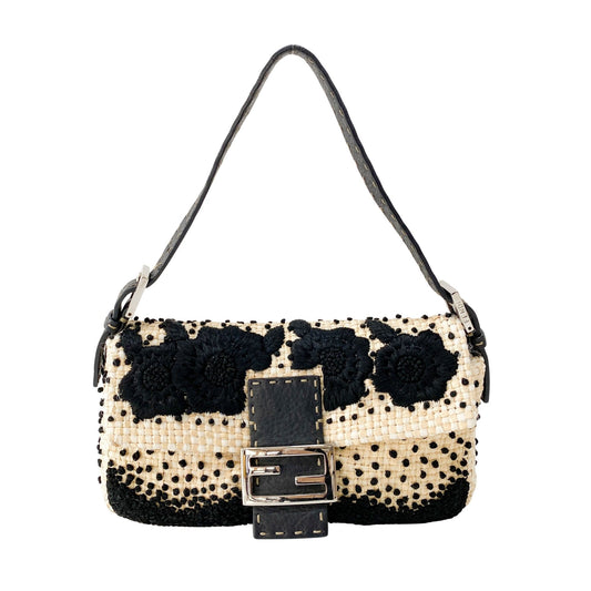 FENDI Baguette Paglia Embroidered Shoulder Bag, in , Sold by HIVE PRELOVED - Shoulder Bags, ,