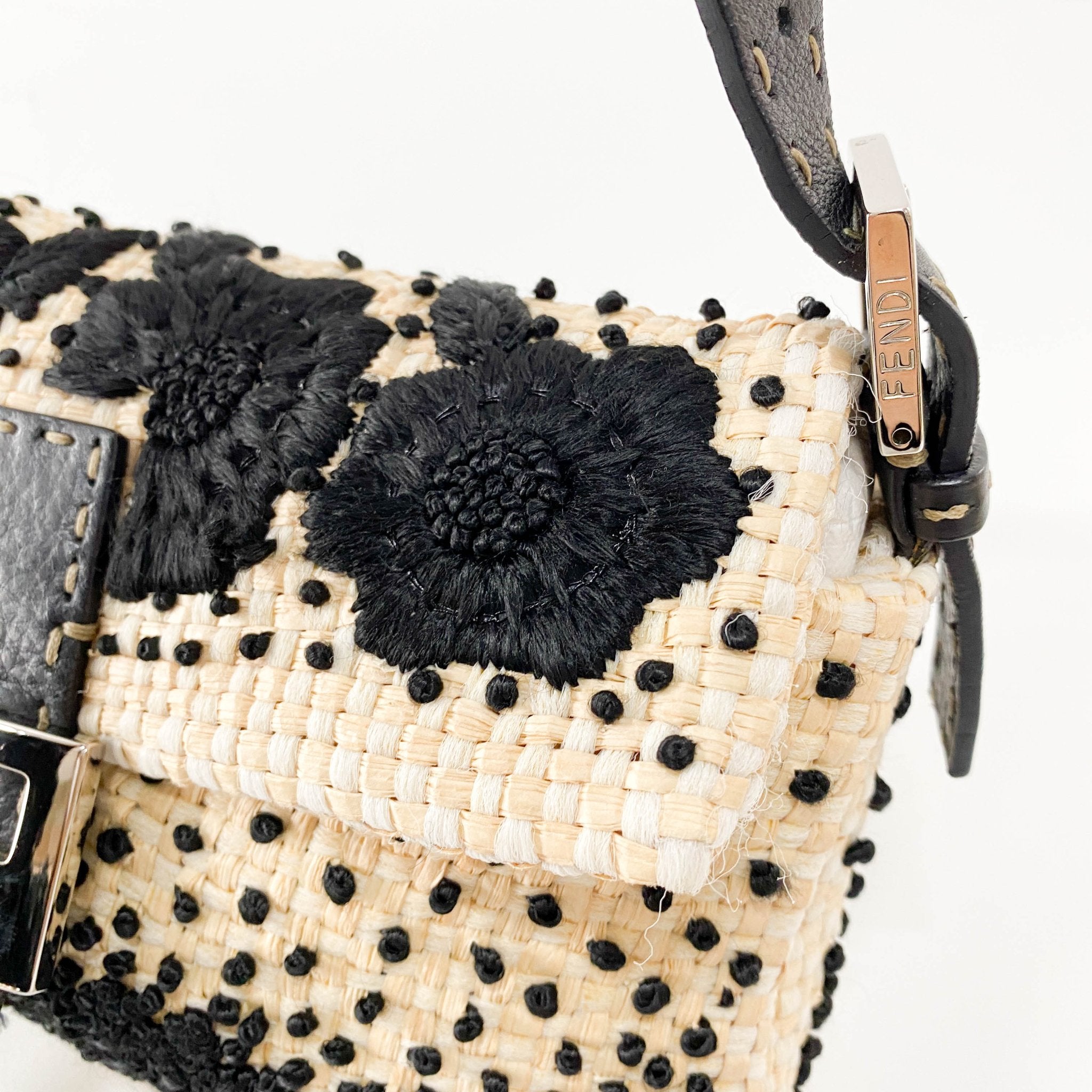 FENDI Baguette Paglia Embroidered Shoulder Bag, in , Sold by HIVE PRELOVED - Shoulder Bags, ,