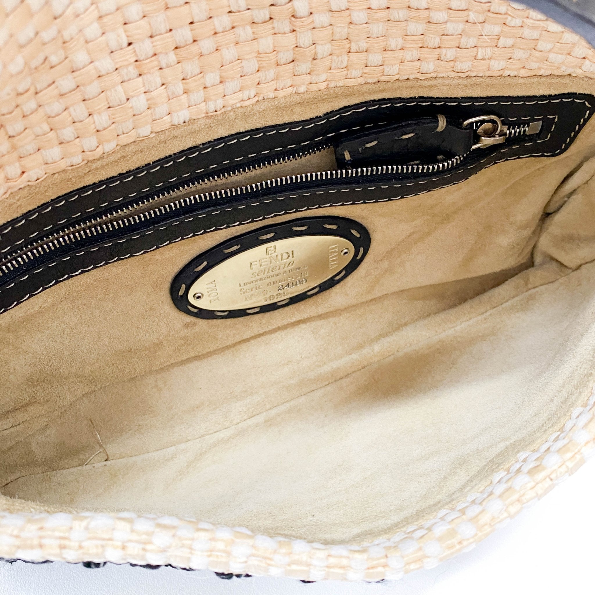 FENDI Baguette Paglia Embroidered Shoulder Bag, in , Sold by HIVE PRELOVED - Shoulder Bags, ,