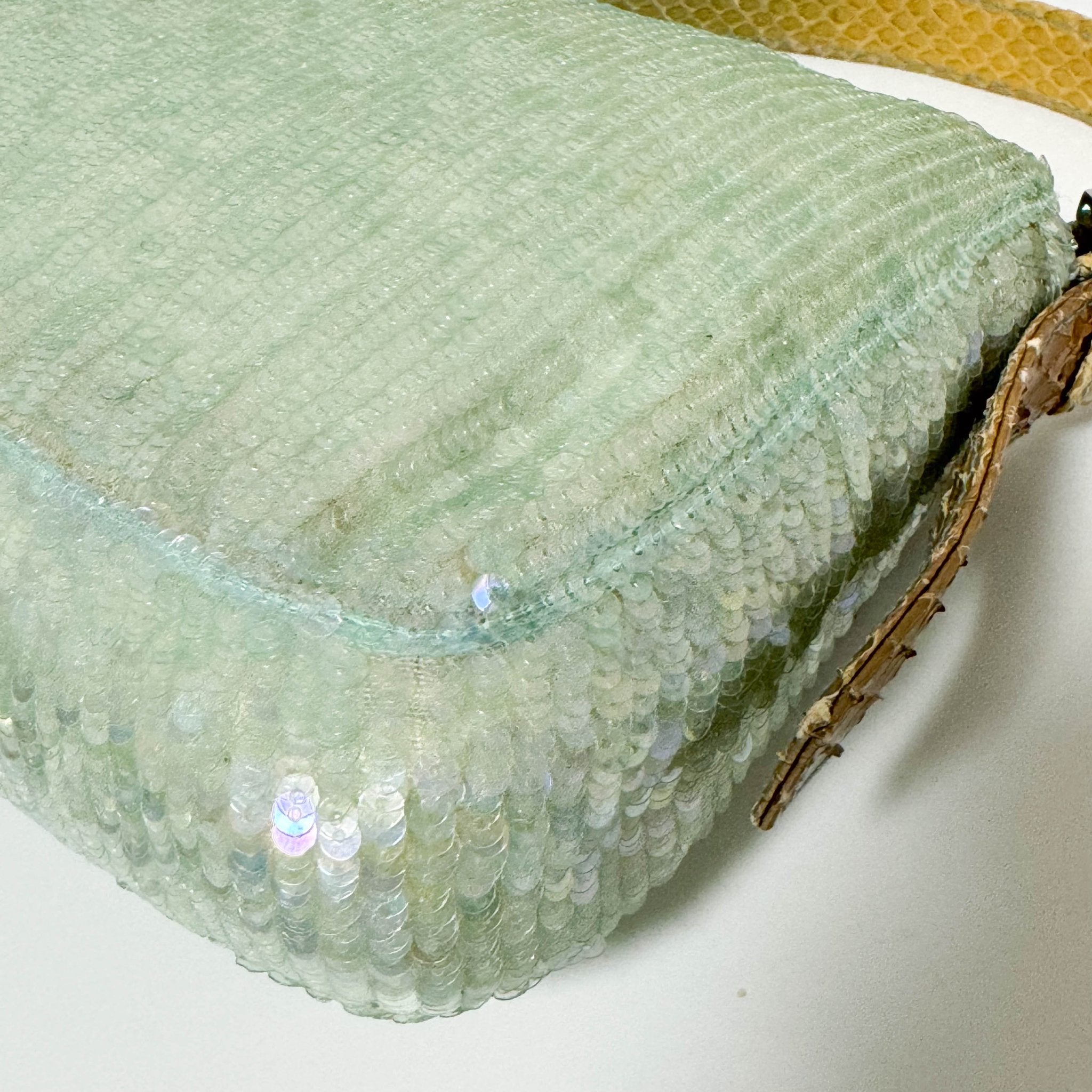 FENDI Baguette Pastel Green Sequin Shoulder Bag, in , Sold by HIVE PRELOVED - Shoulder Bags, ,