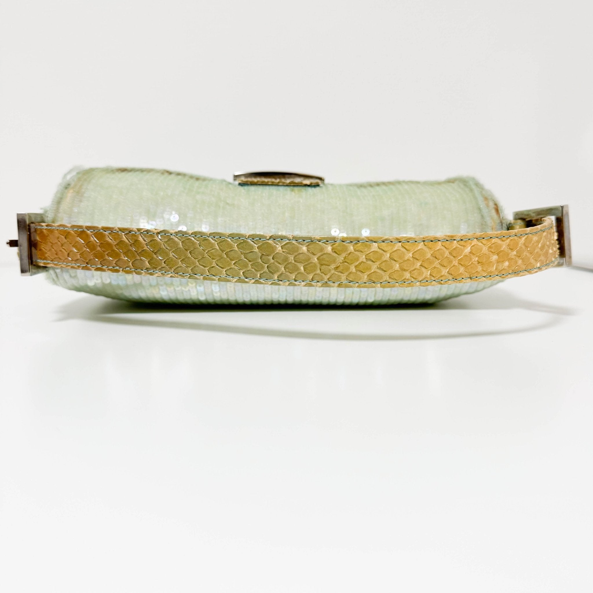 FENDI Baguette Pastel Green Sequin Shoulder Bag, in , Sold by HIVE PRELOVED - Shoulder Bags, ,