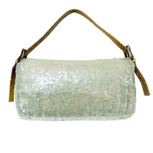 FENDI Baguette Pastel Green Sequin Shoulder Bag, in , Sold by HIVE PRELOVED - Shoulder Bags, ,