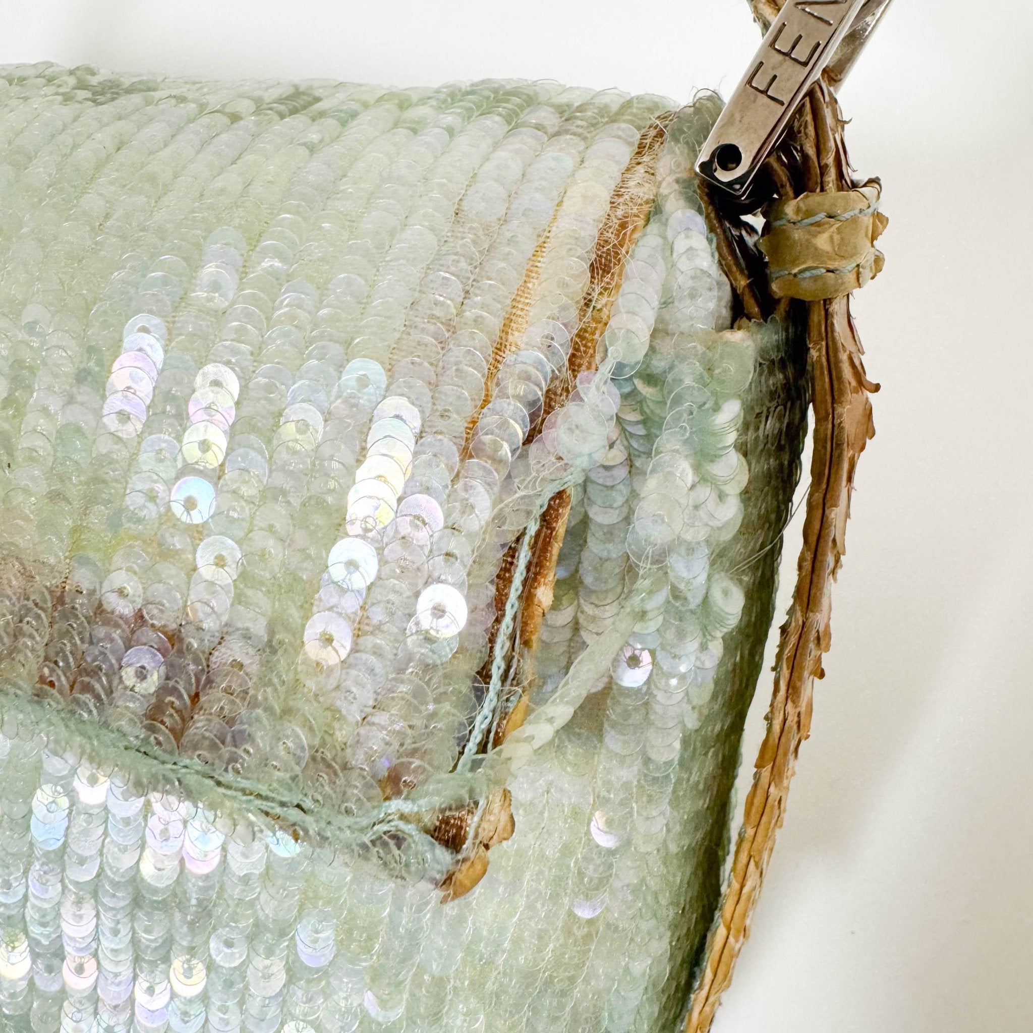FENDI Baguette Pastel Green Sequin Shoulder Bag, in , Sold by HIVE PRELOVED - Shoulder Bags, ,