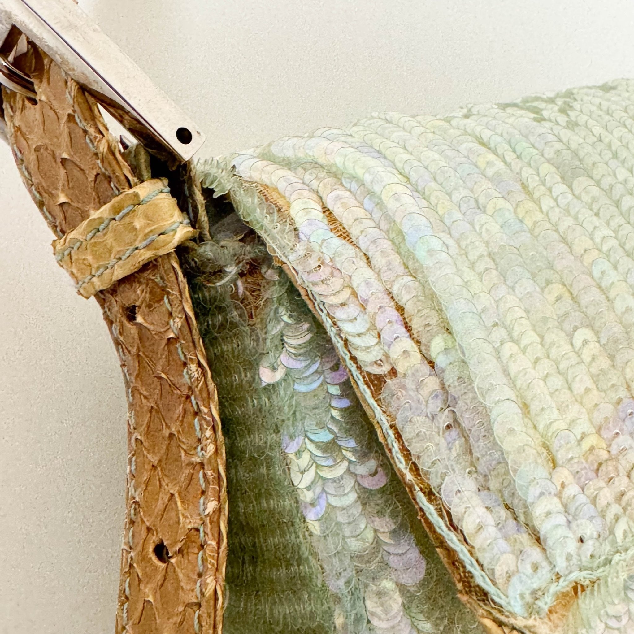 FENDI Baguette Pastel Green Sequin Shoulder Bag, in , Sold by HIVE PRELOVED - Shoulder Bags, ,