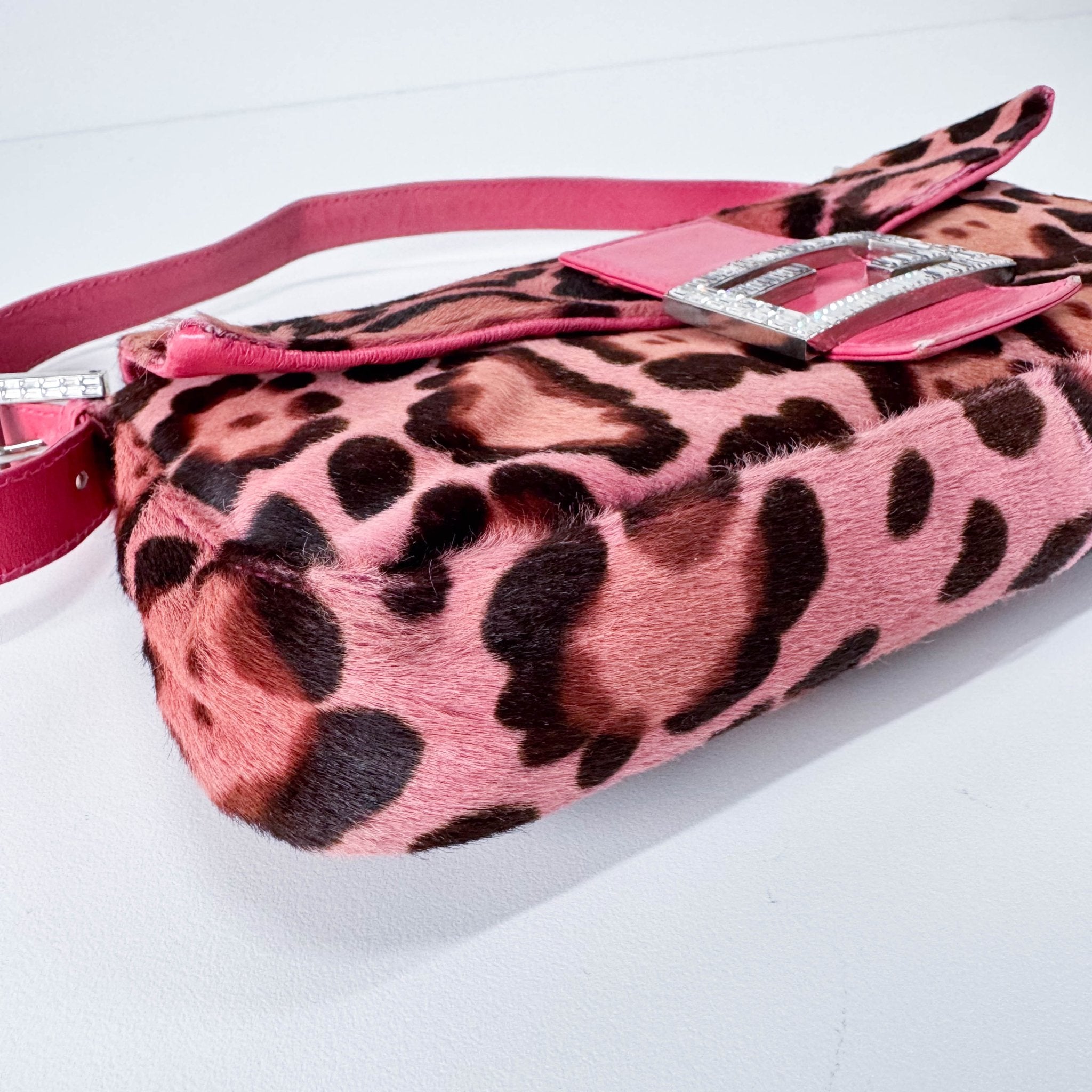 FENDI Baguette Pink Leopard Pony Hair Shoulder Bag, in , Sold by HIVE PRELOVED - Shoulder Bags, ,