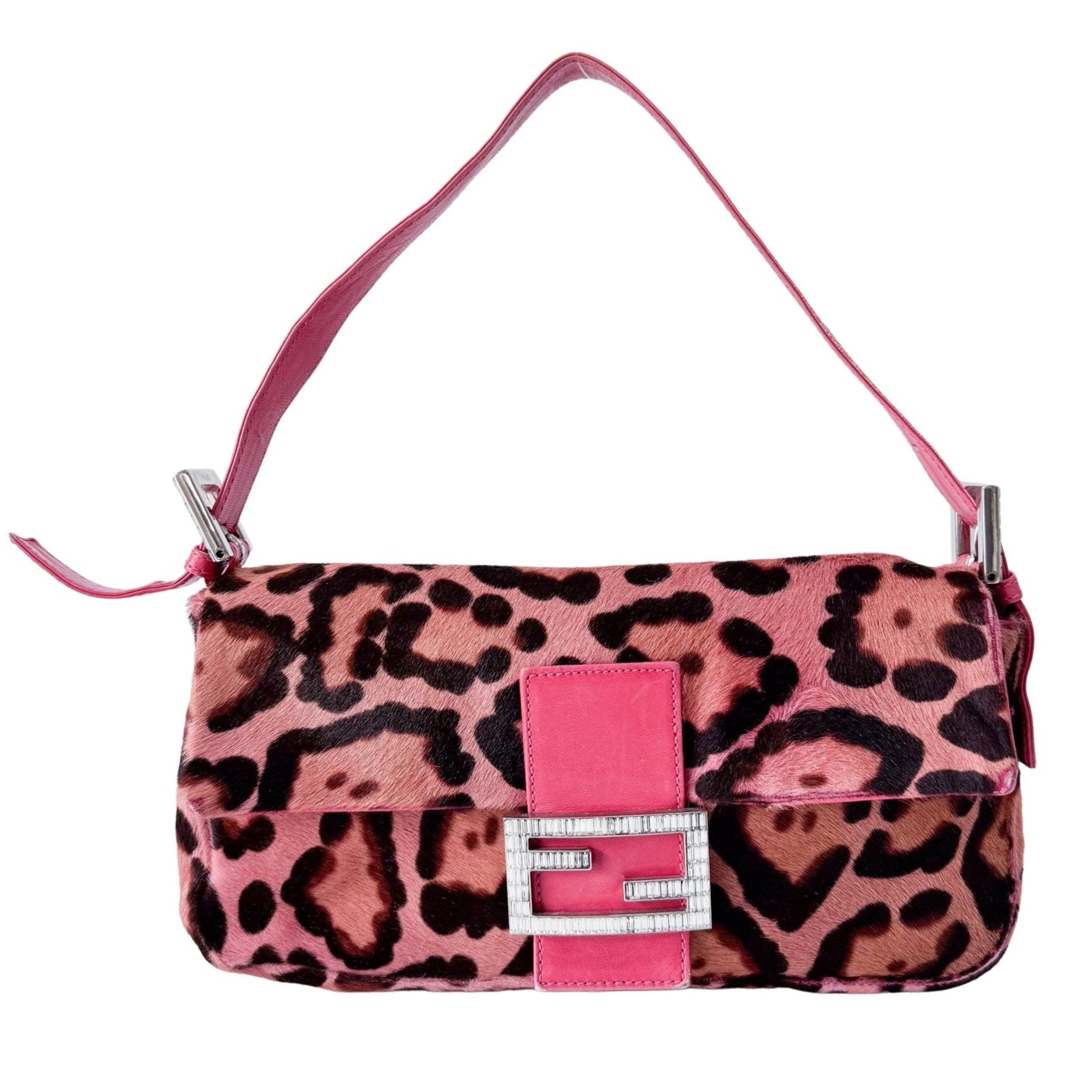 FENDI Baguette Pink Leopard Pony Hair Shoulder Bag, in , Sold by HIVE PRELOVED - Shoulder Bags, ,
