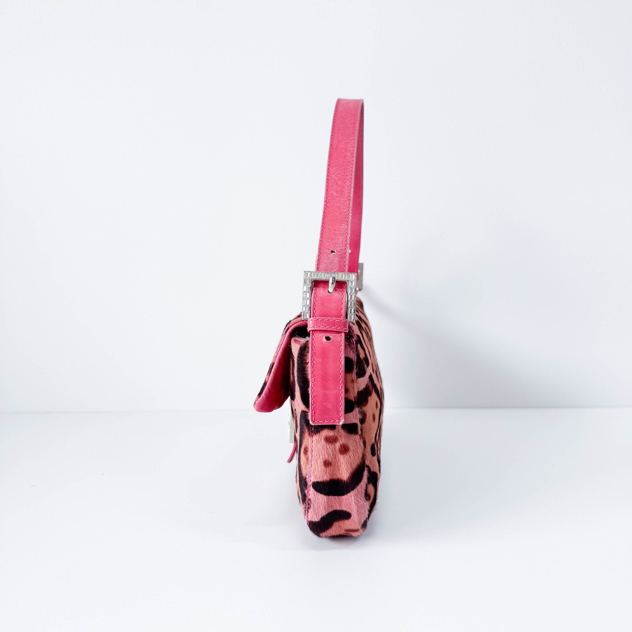 FENDI Baguette Pink Leopard Pony Hair Shoulder Bag, in , Sold by HIVE PRELOVED - Shoulder Bags, ,