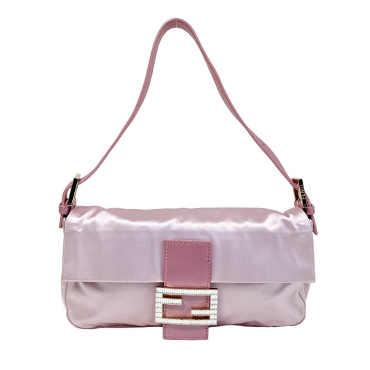 FENDI Baguette Pink Satin Rhinestone Shoulder Bag, in , Sold by HIVE PRELOVED - Shoulder Bags, ,