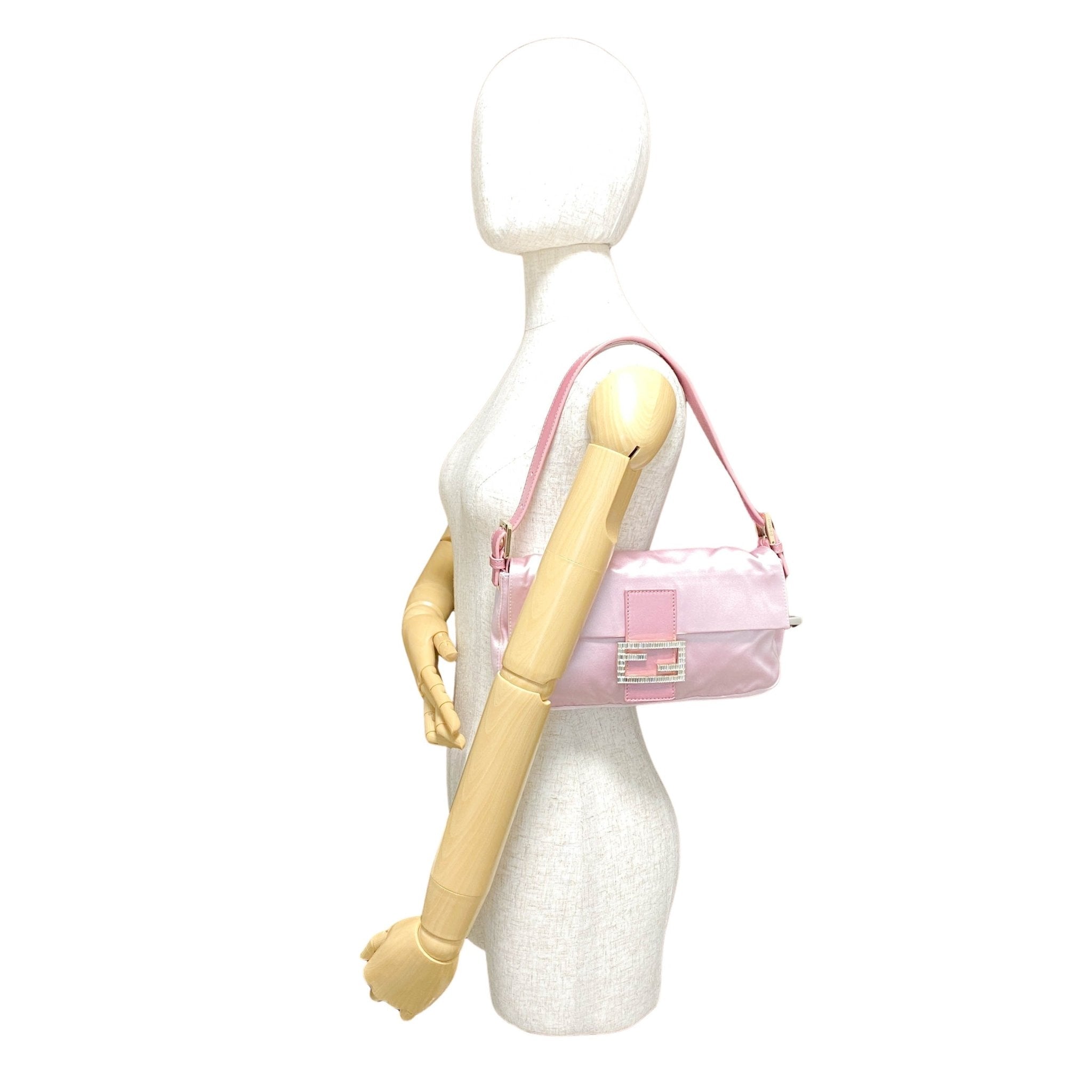 FENDI Baguette Pink Satin Rhinestone Shoulder Bag, in , Sold by HIVE PRELOVED - Shoulder Bags, ,