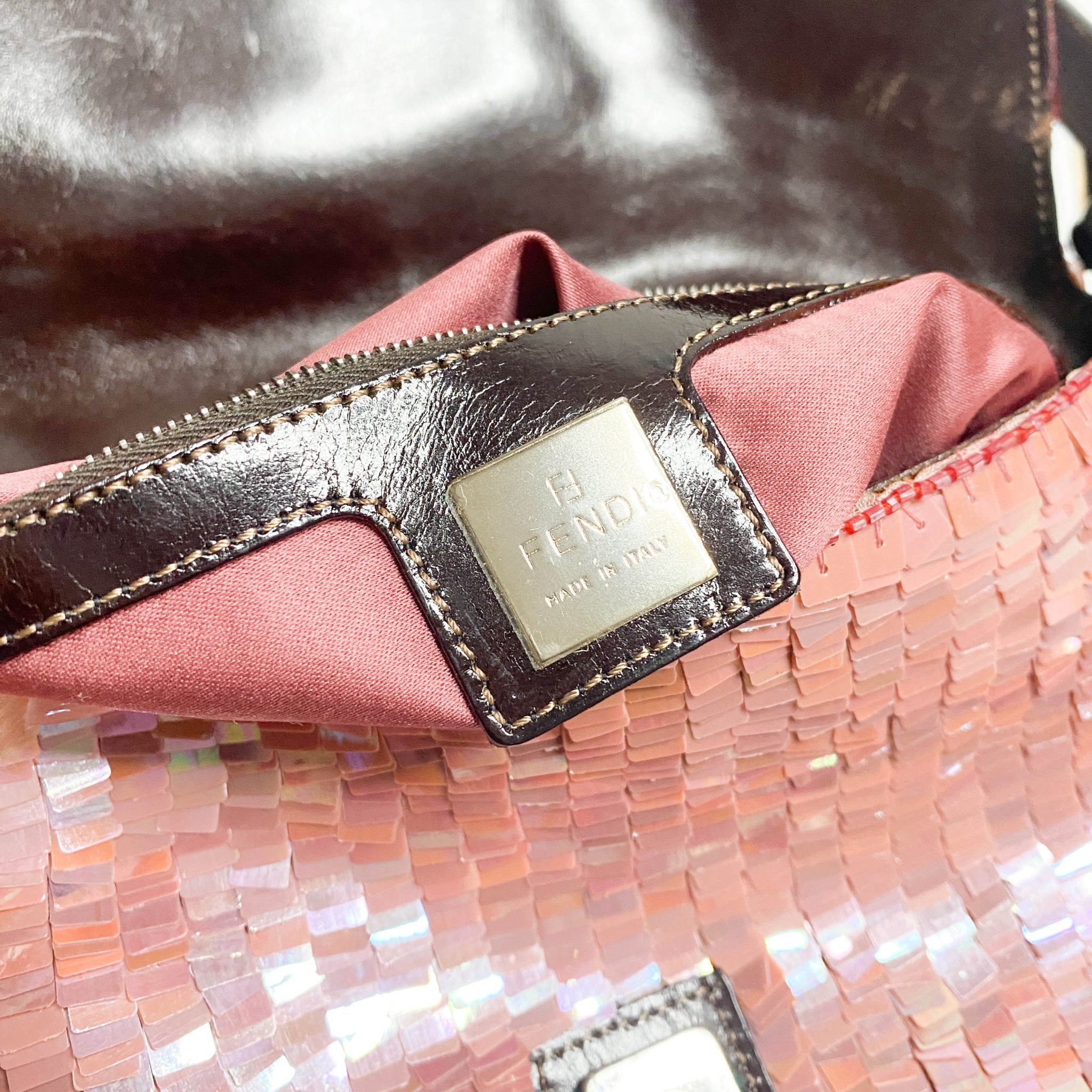 FENDI Baguette Pink Sequin / Beads Shoulder Bag, in , Sold by HIVE PRELOVED - Shoulder Bags, ,