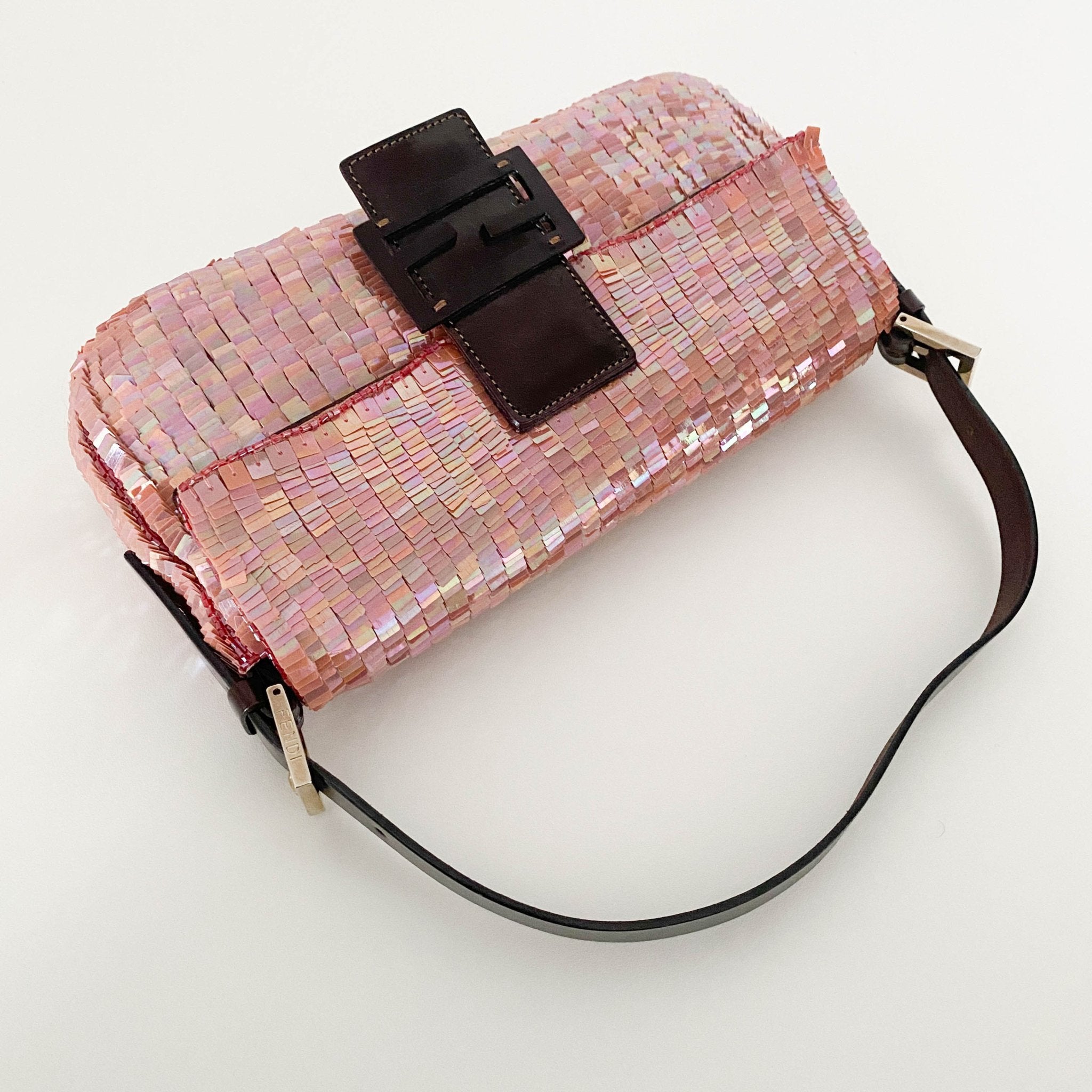 FENDI Baguette Pink Sequin / Beads Shoulder Bag, in , Sold by HIVE PRELOVED - Shoulder Bags, ,