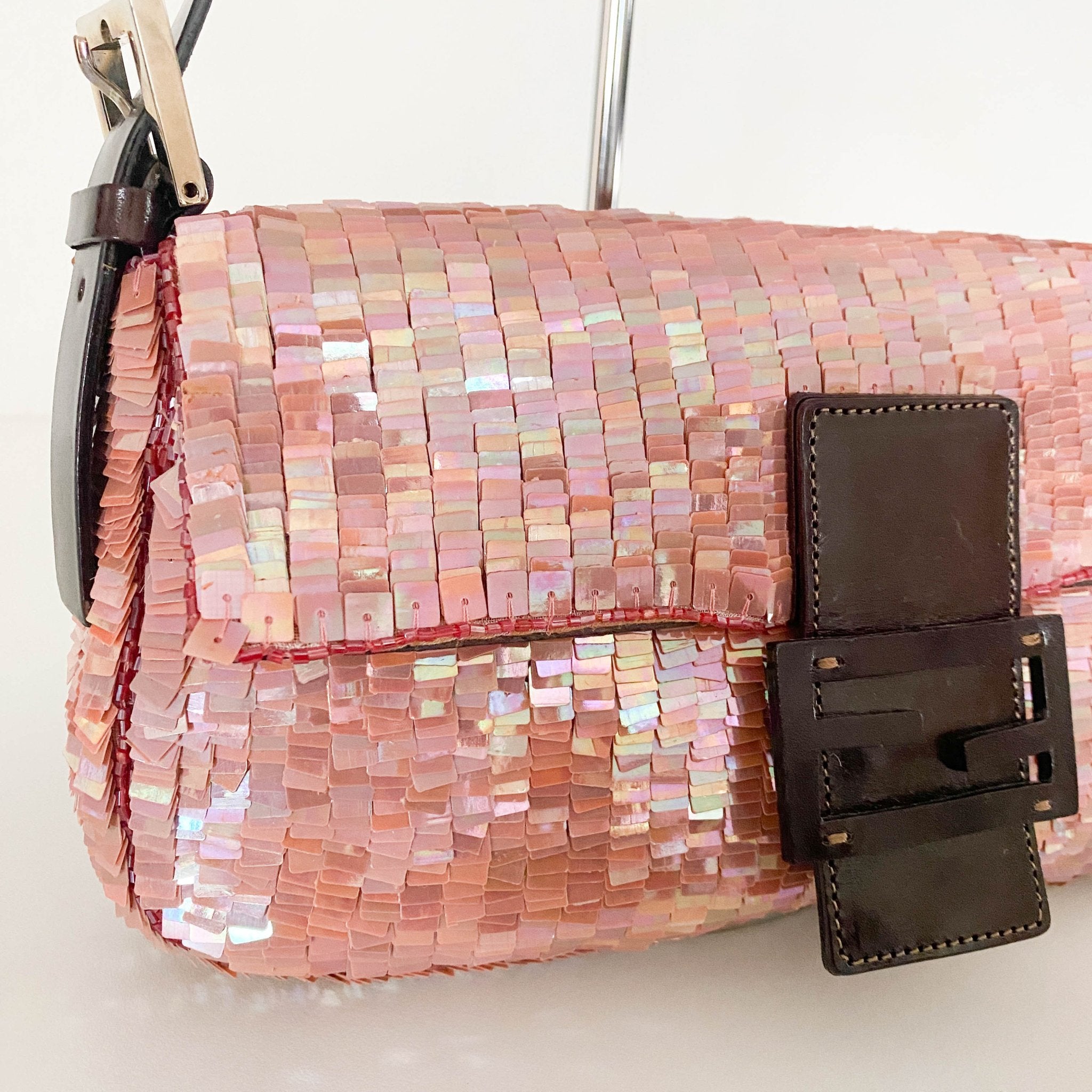FENDI Baguette Pink Sequin / Beads Shoulder Bag, in , Sold by HIVE PRELOVED - Shoulder Bags, ,