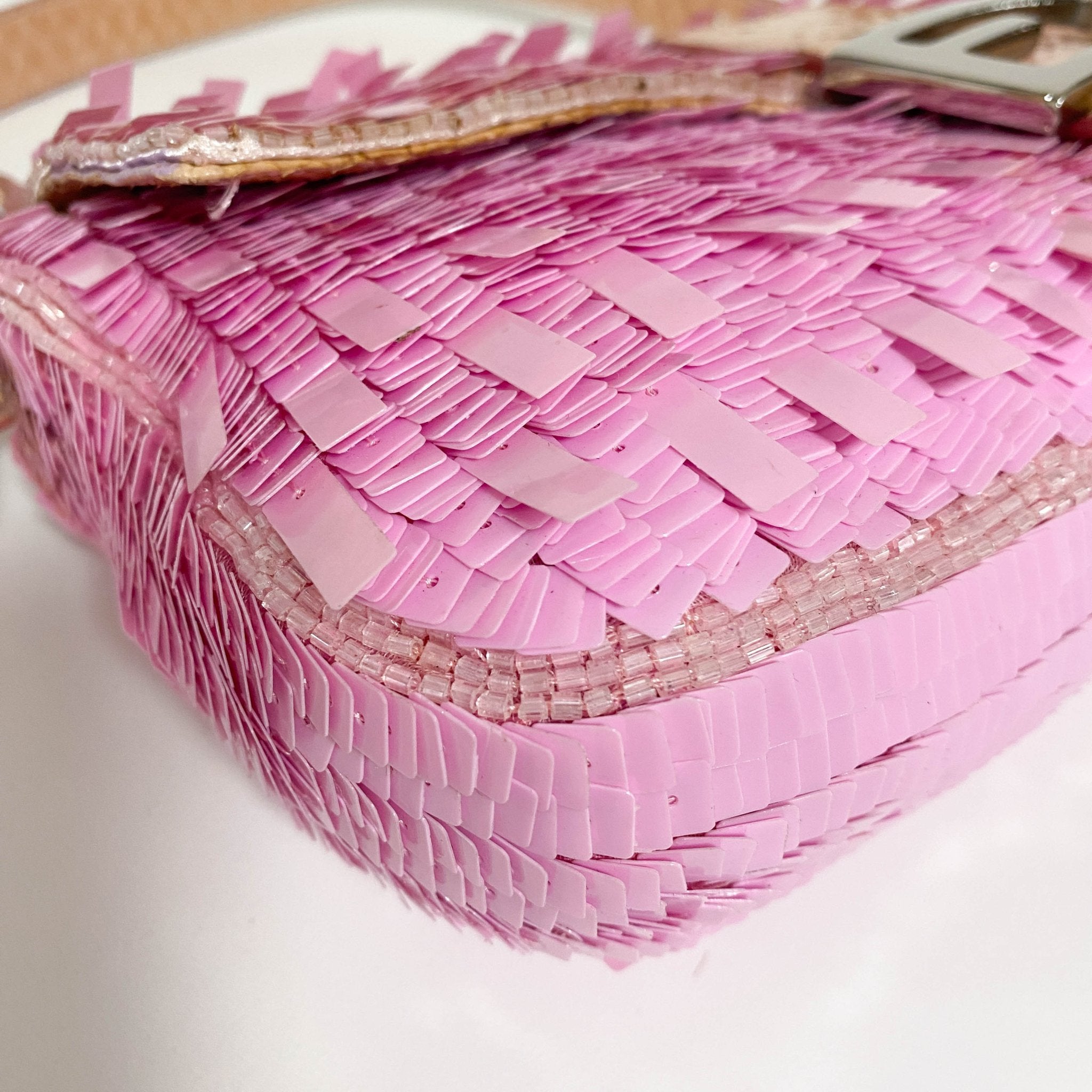 FENDI Baguette Pink Sequin / Python Belt Shoulder Bag, in , Sold by HIVE PRELOVED - Shoulder Bags, ,