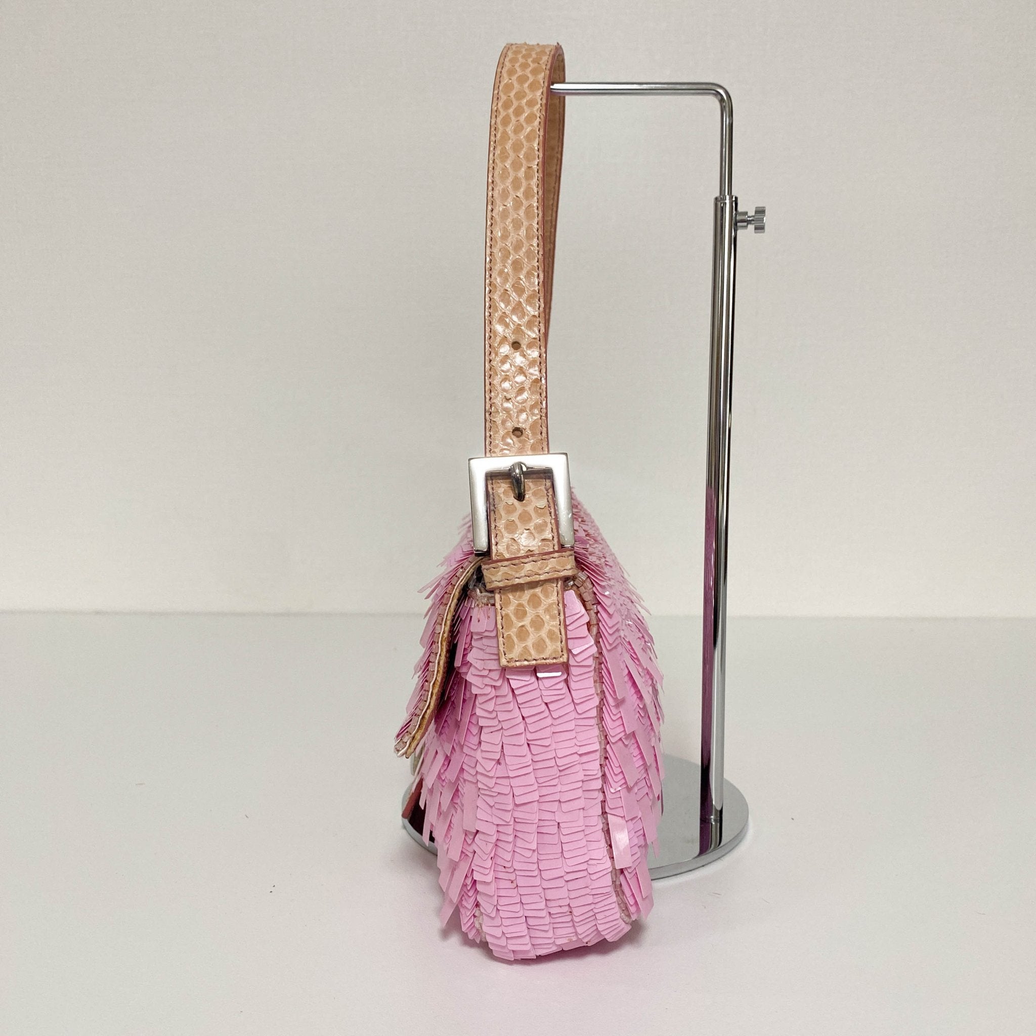 FENDI Baguette Pink Sequin / Python Belt Shoulder Bag, in , Sold by HIVE PRELOVED - Shoulder Bags, ,