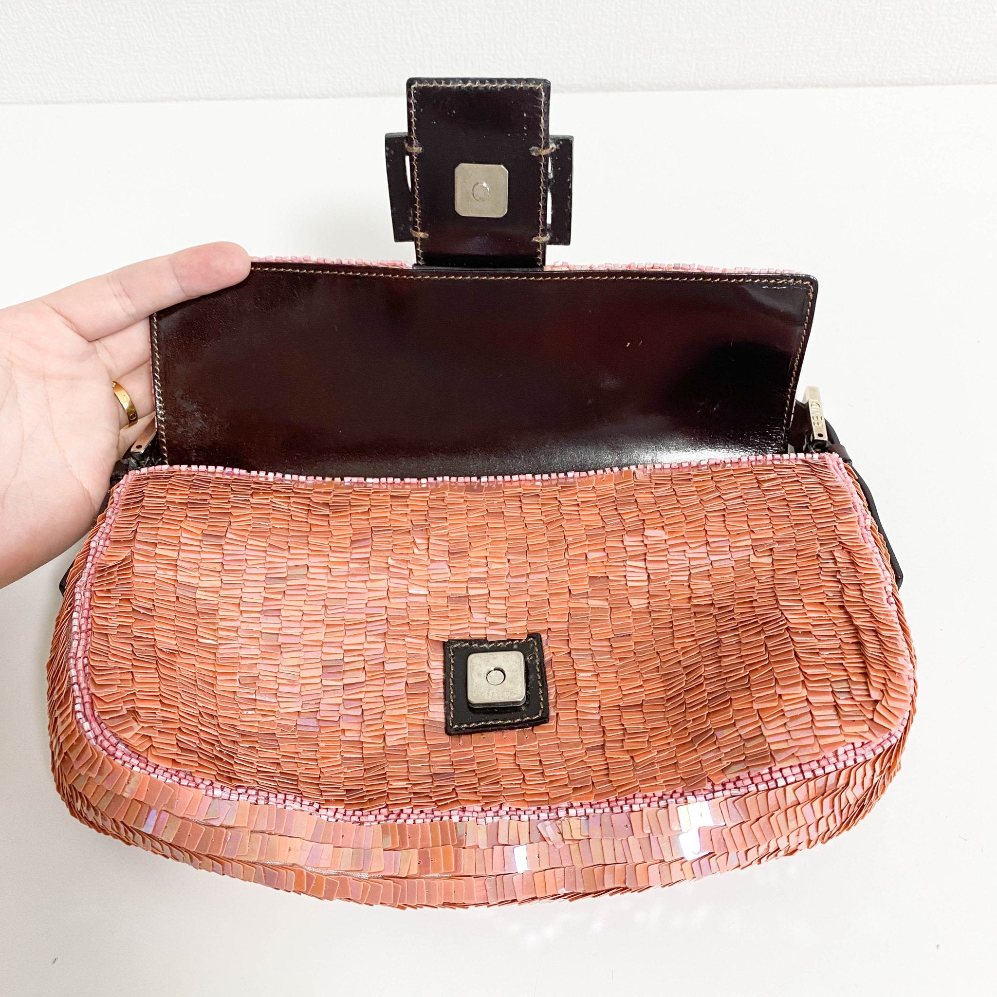 FENDI Baguette Pink Sequin Shoulder Bag, in , Sold by HIVE PRELOVED - Shoulder Bags, ,