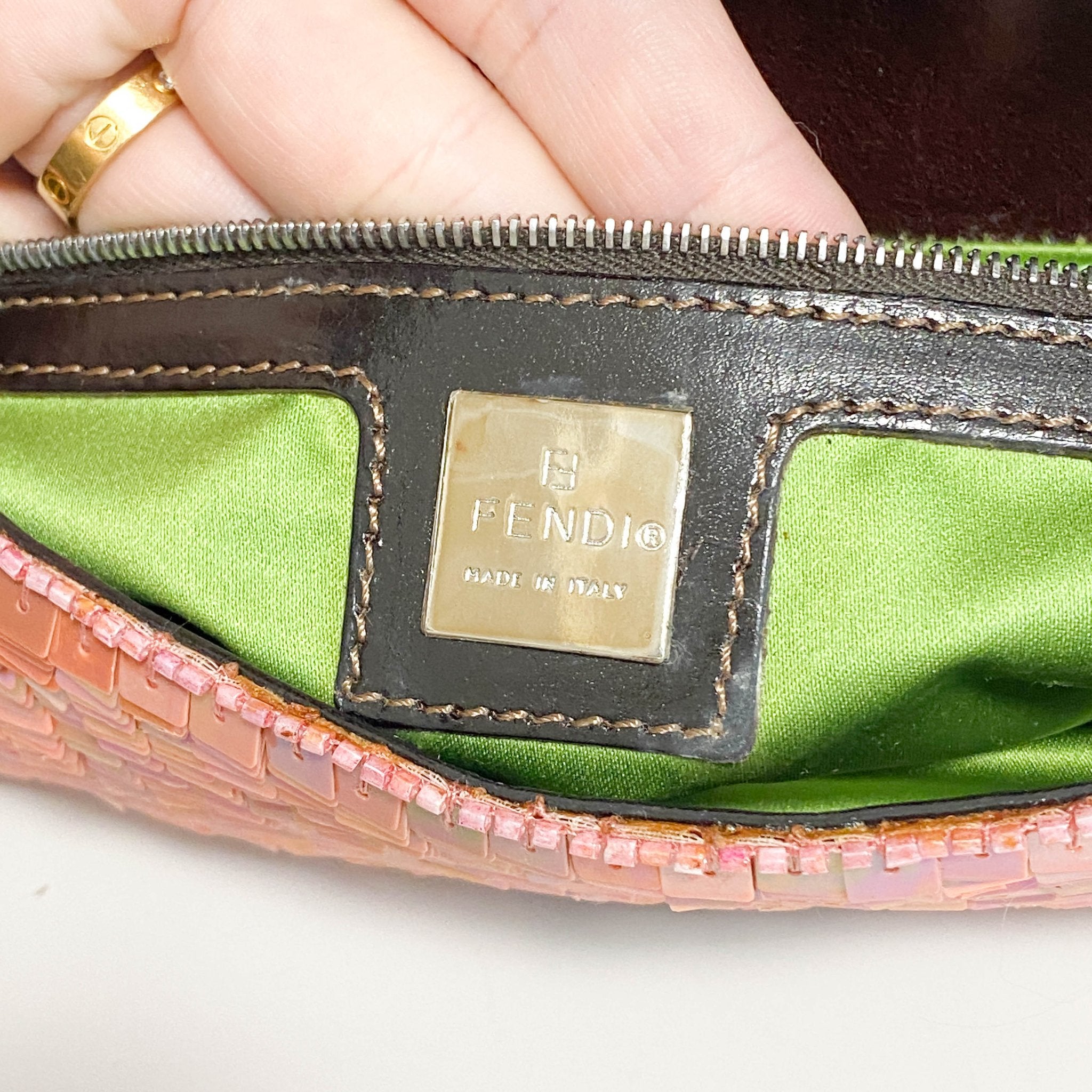 FENDI Baguette Pink Sequin Shoulder Bag, in , Sold by HIVE PRELOVED - Shoulder Bags, ,