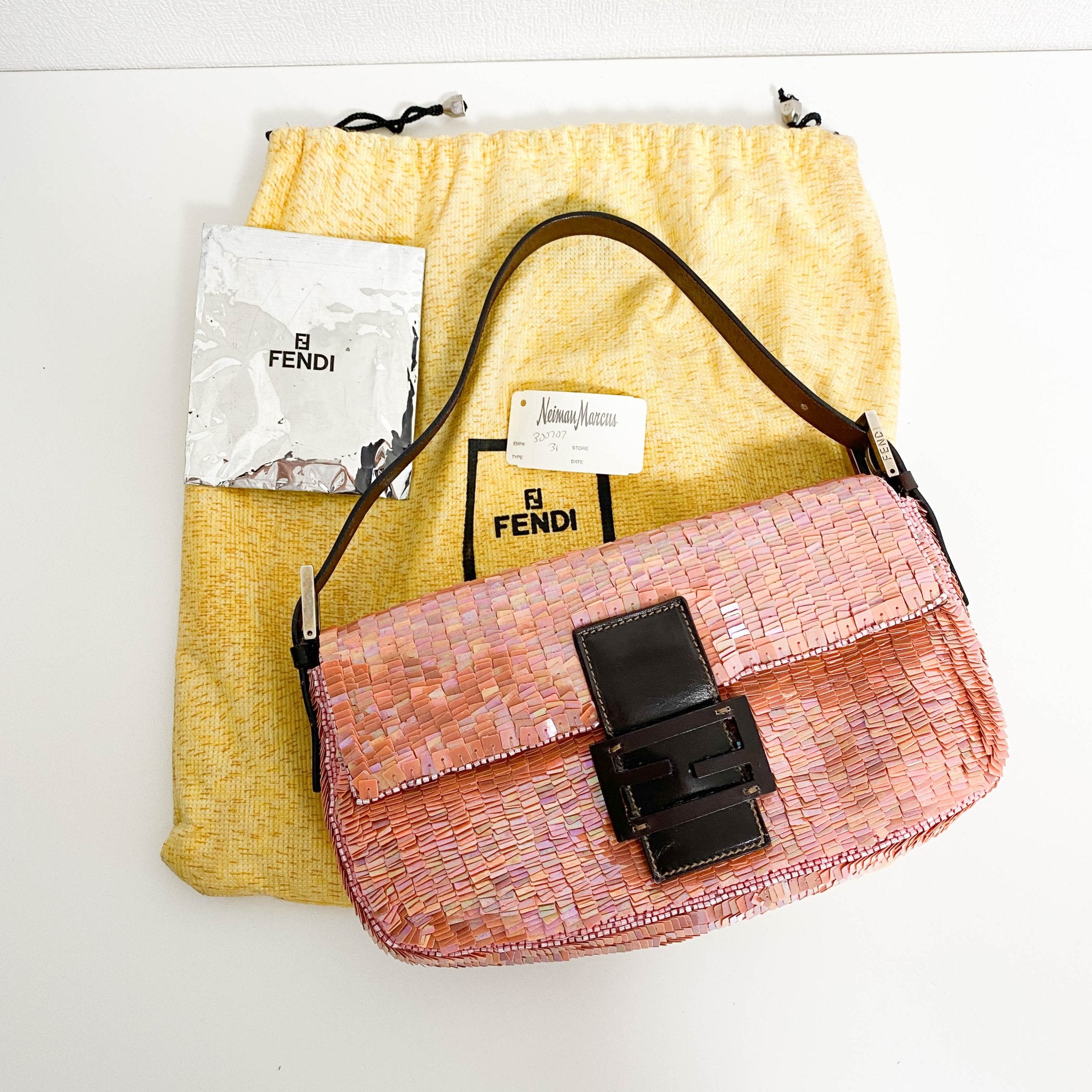 FENDI Baguette Pink Sequin Shoulder Bag, in , Sold by HIVE PRELOVED - Shoulder Bags, ,