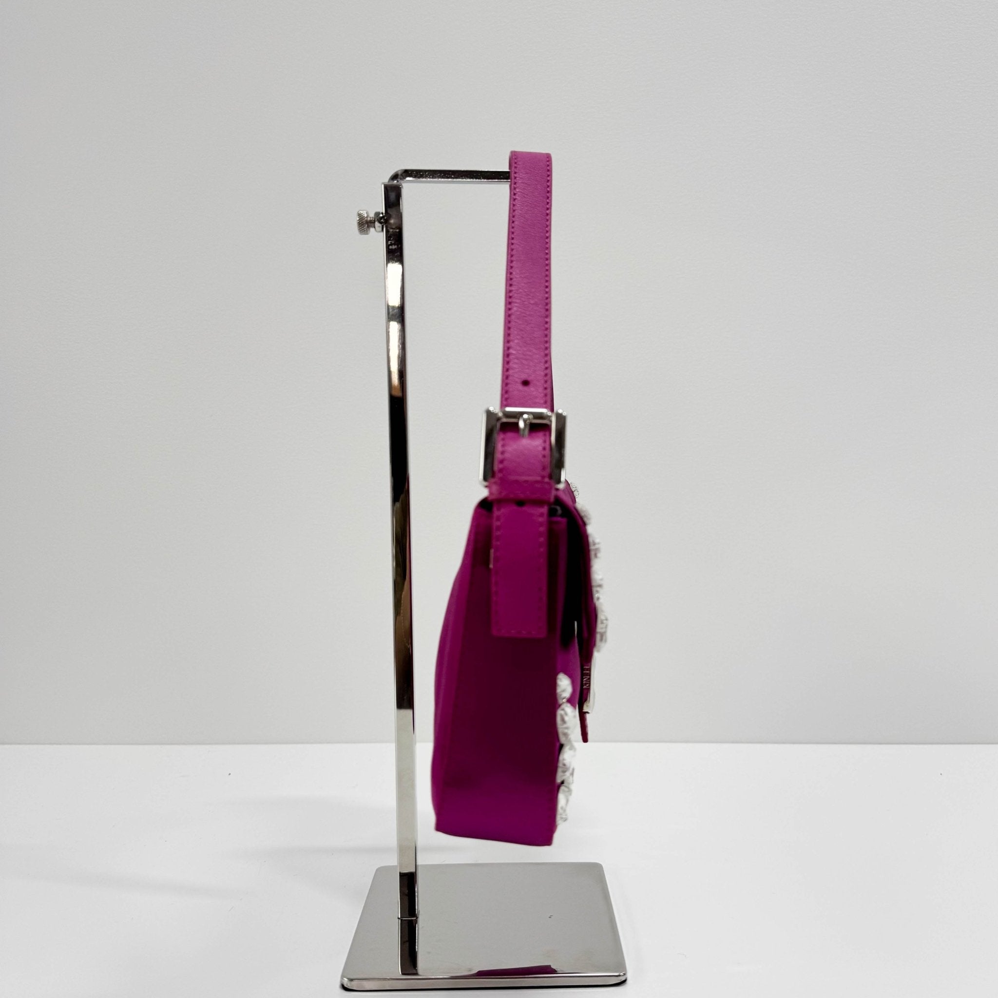 FENDI Baguette Pink Silk with Large Crystals Shoulder Bag, in , Sold by HIVE PRELOVED - Shoulder Bags, ,