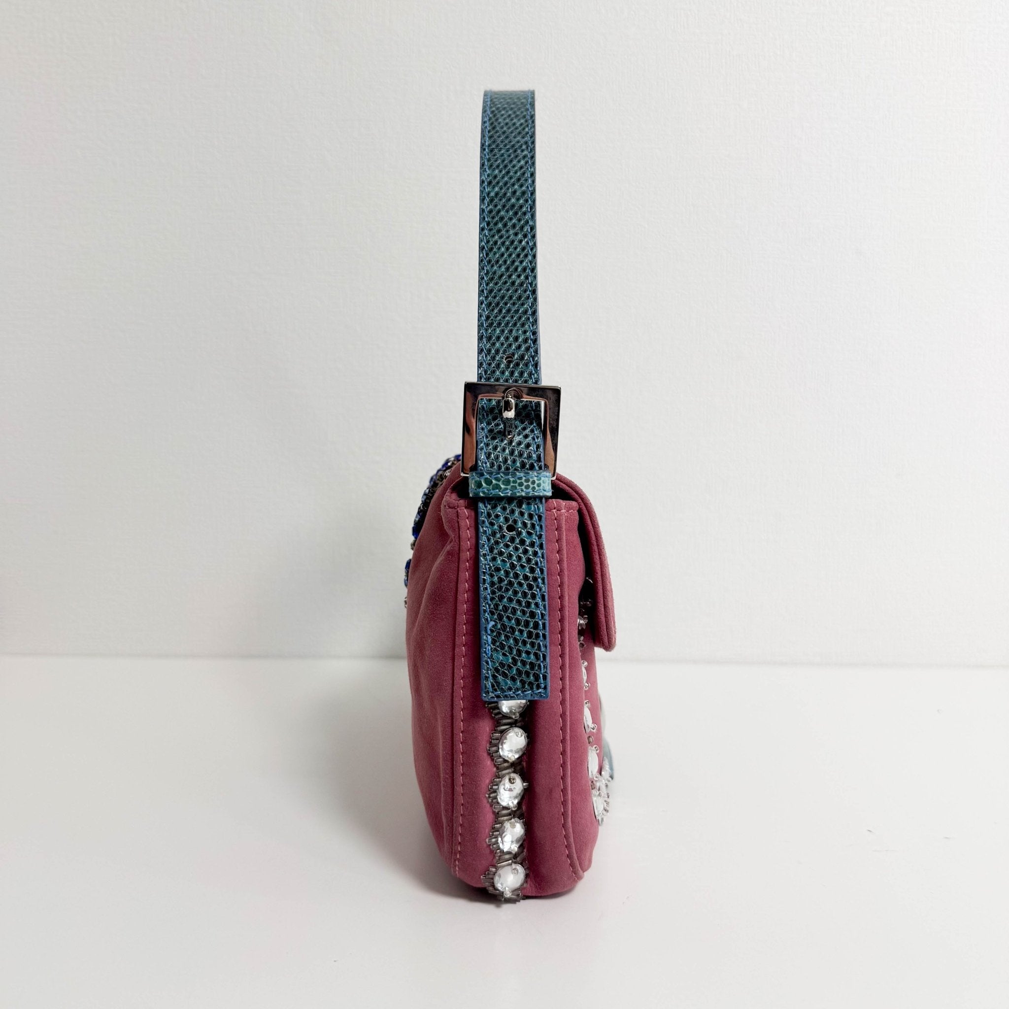 FENDI Baguette Pink Suede Bijou Shoulder Bag, in , Sold by HIVE PRELOVED - Shoulder Bags, ,