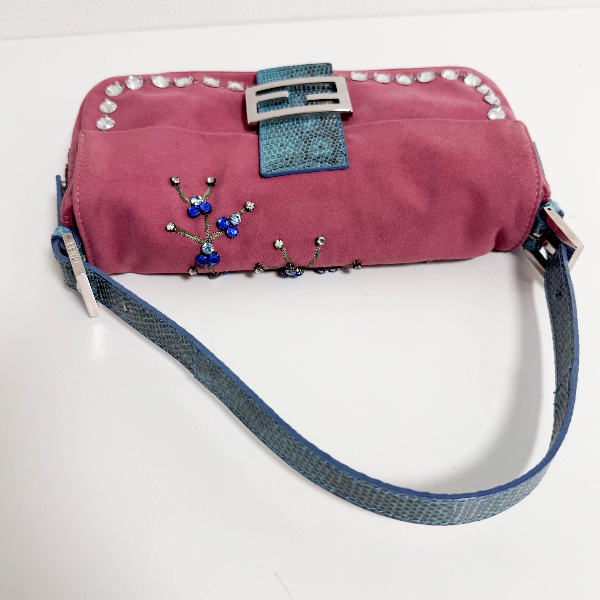 FENDI Baguette Pink Suede Bijou Shoulder Bag, in , Sold by HIVE PRELOVED - Shoulder Bags, ,