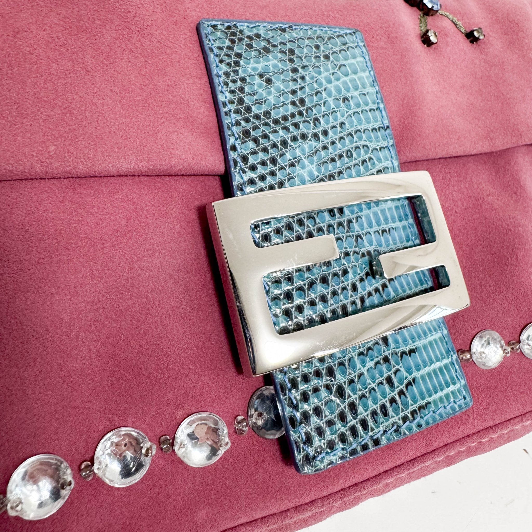 FENDI Baguette Pink Suede Bijou Shoulder Bag, in , Sold by HIVE PRELOVED - Shoulder Bags, ,