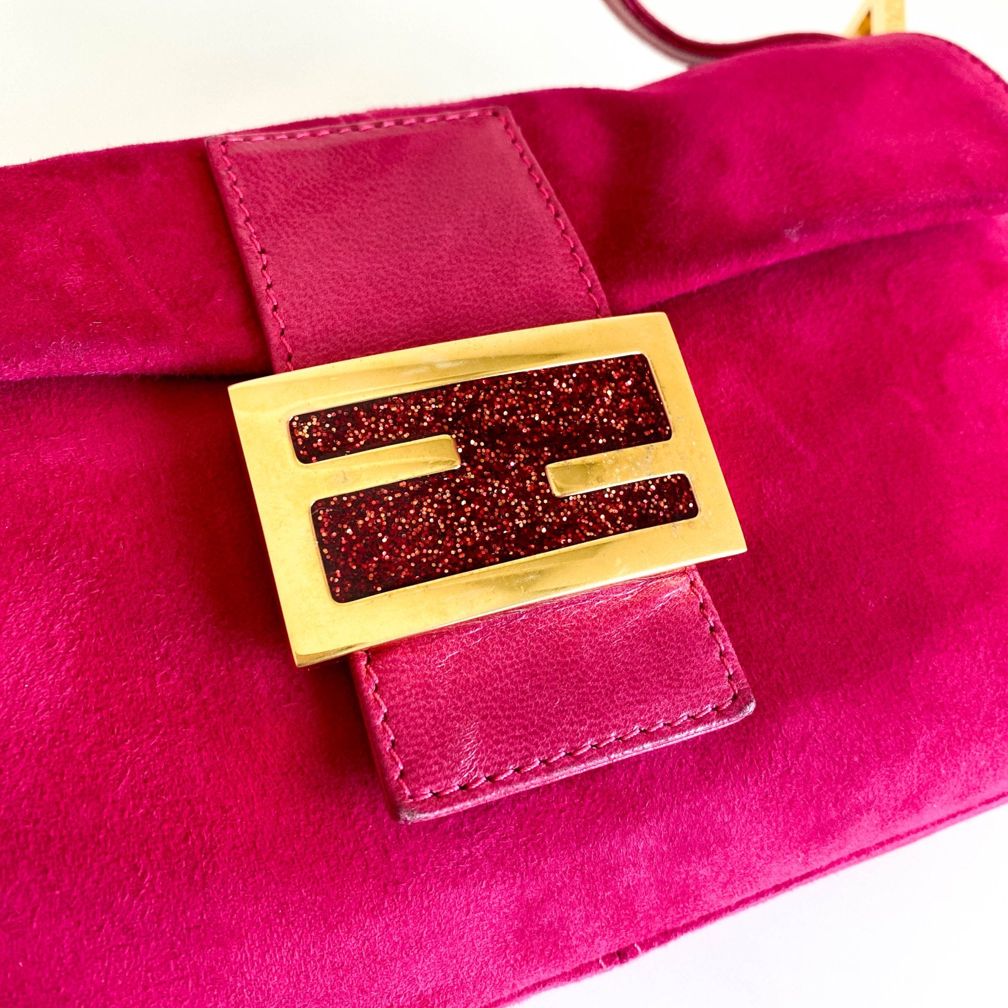 FENDI Baguette Pink Suede Shoulder Bag, in , Sold by HIVE PRELOVED - Shoulder Bags, ,