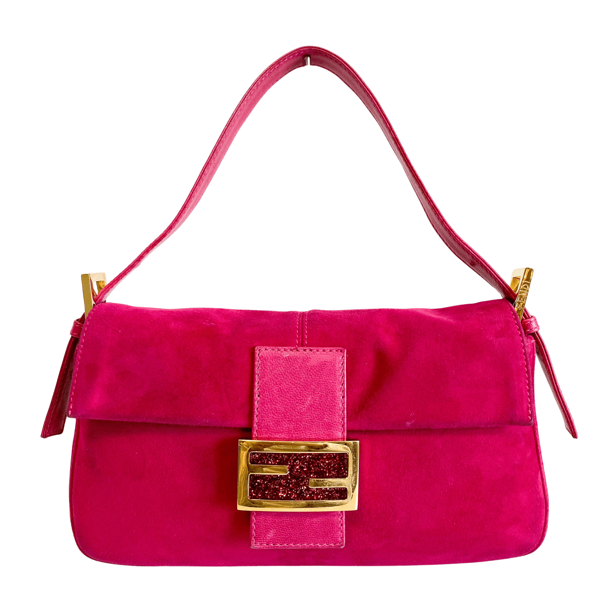FENDI Baguette Pink Suede Shoulder Bag, in , Sold by HIVE PRELOVED - Shoulder Bags, ,