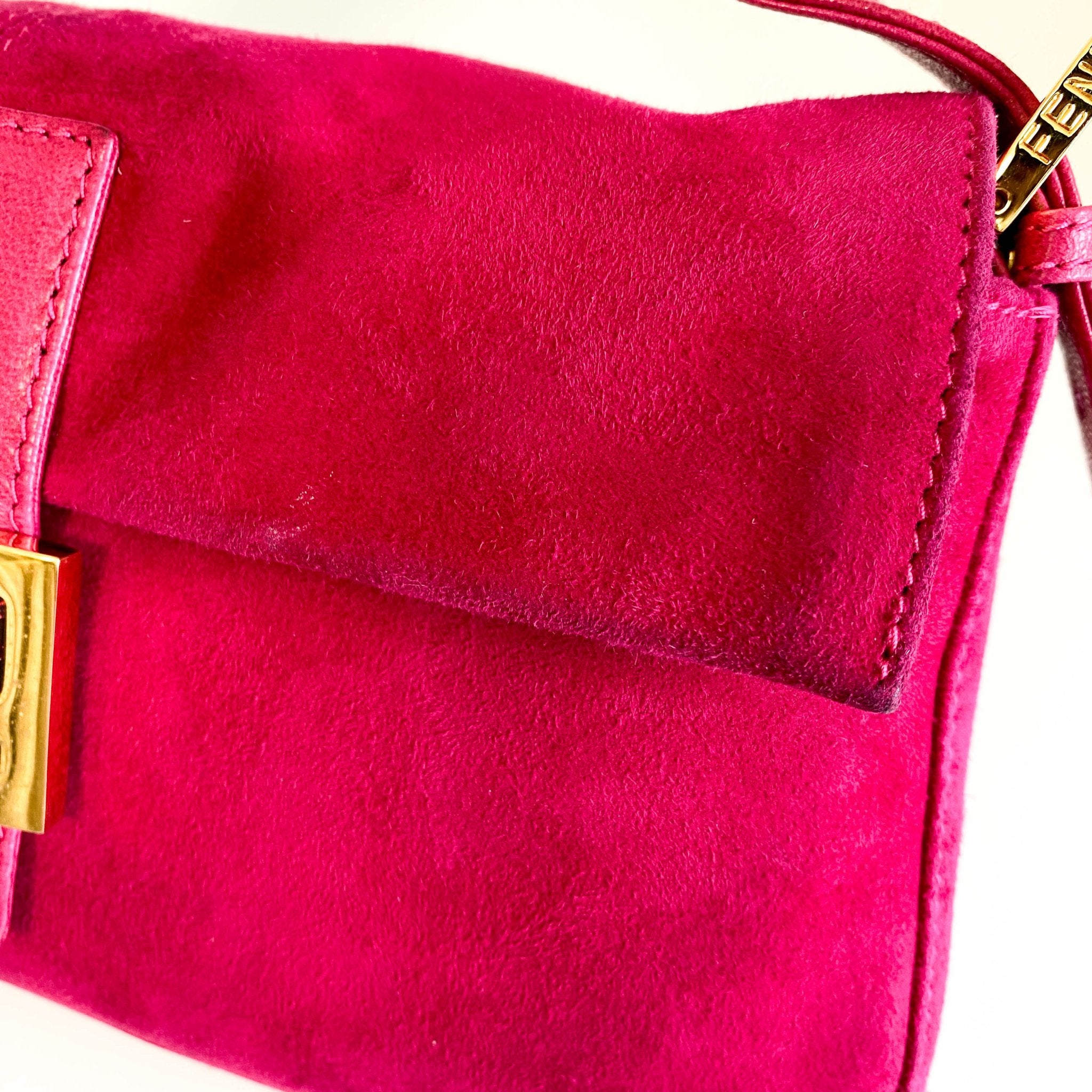 FENDI Baguette Pink Suede Shoulder Bag, in , Sold by HIVE PRELOVED - Shoulder Bags, ,