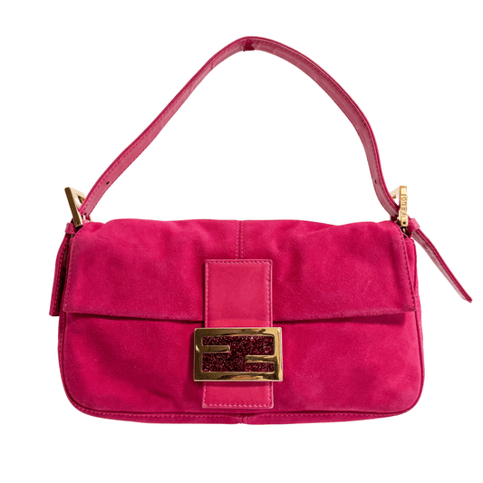 FENDI Baguette Pink Suede Shoulder Bag, in , Sold by HIVE PRELOVED - Shoulder Bags, ,