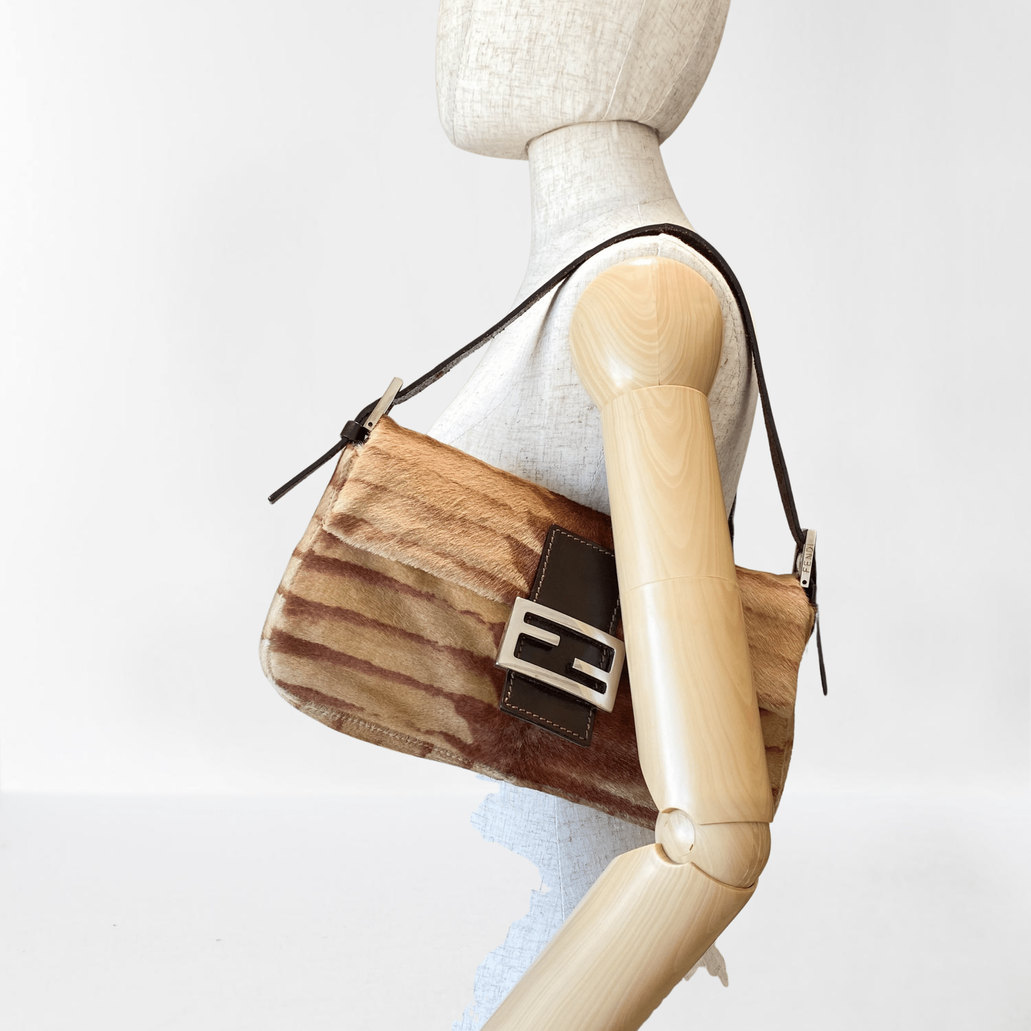 FENDI Baguette Pony Hair Brown Shoulder Bag, in , Sold by HIVE PRELOVED - Shoulder Bags, ,