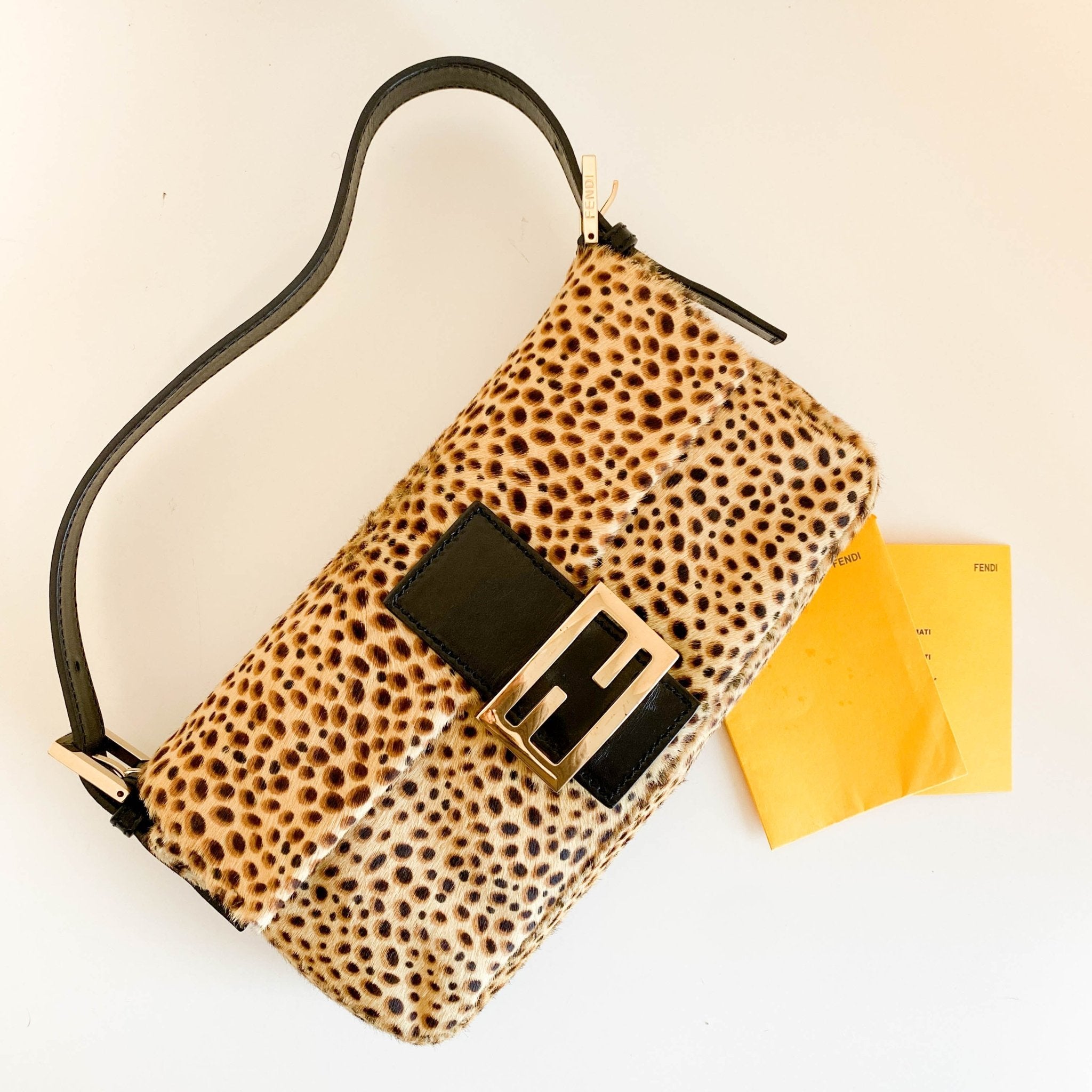 FENDI Baguette Pony Hair Cheetah Shoulder Bag, in , Sold by HIVE PRELOVED - Shoulder Bags, ,
