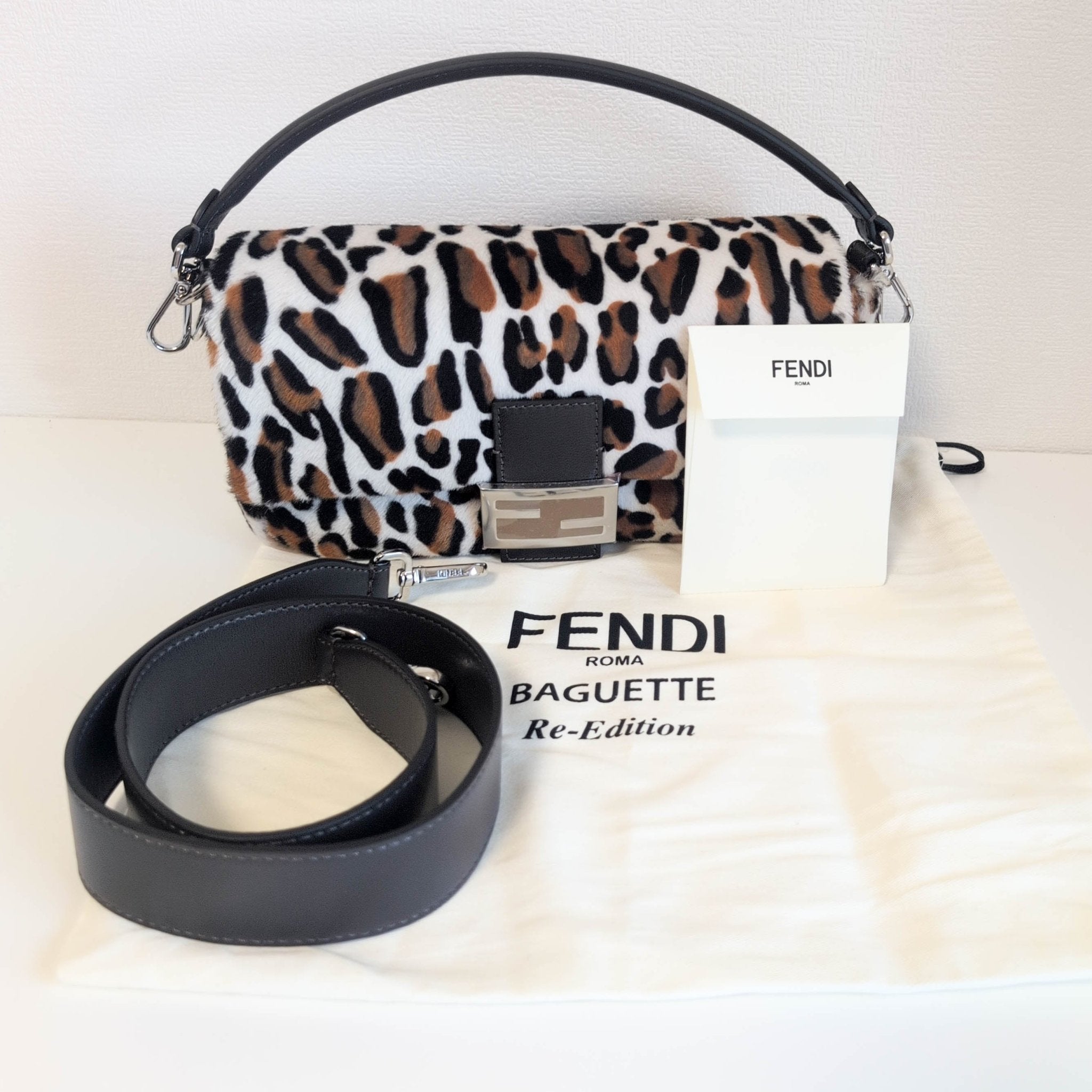 FENDI Baguette Pony Hair Leopard Shoulder Bag, in , Sold by HIVE PRELOVED - Crossbody bags, Handle Bags,