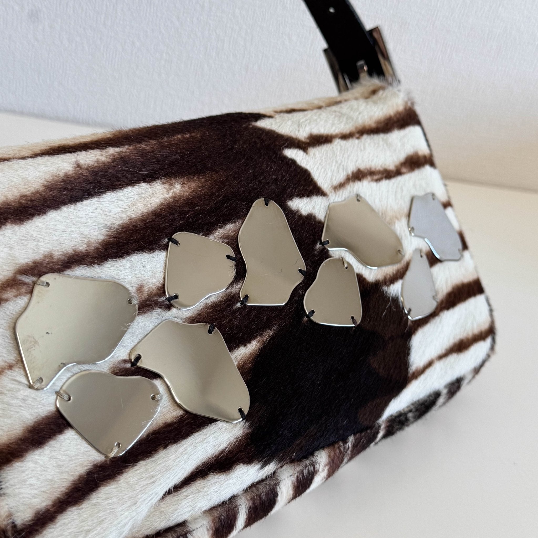 FENDI Baguette Pony Hair Zebra Design with Mirror Shoulder Bag, in , Sold by HIVE PRELOVED - Shoulder Bags, ,