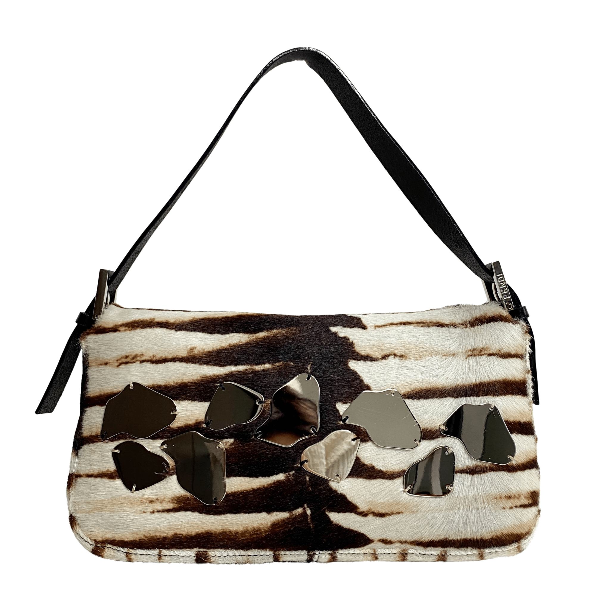FENDI Baguette Pony Hair Zebra Design with Mirror Shoulder Bag, in , Sold by HIVE PRELOVED - Shoulder Bags, ,