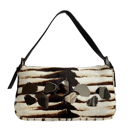 FENDI Baguette Pony Hair Zebra Design with Mirror Shoulder Bag, in , Sold by HIVE PRELOVED - Shoulder Bags, ,