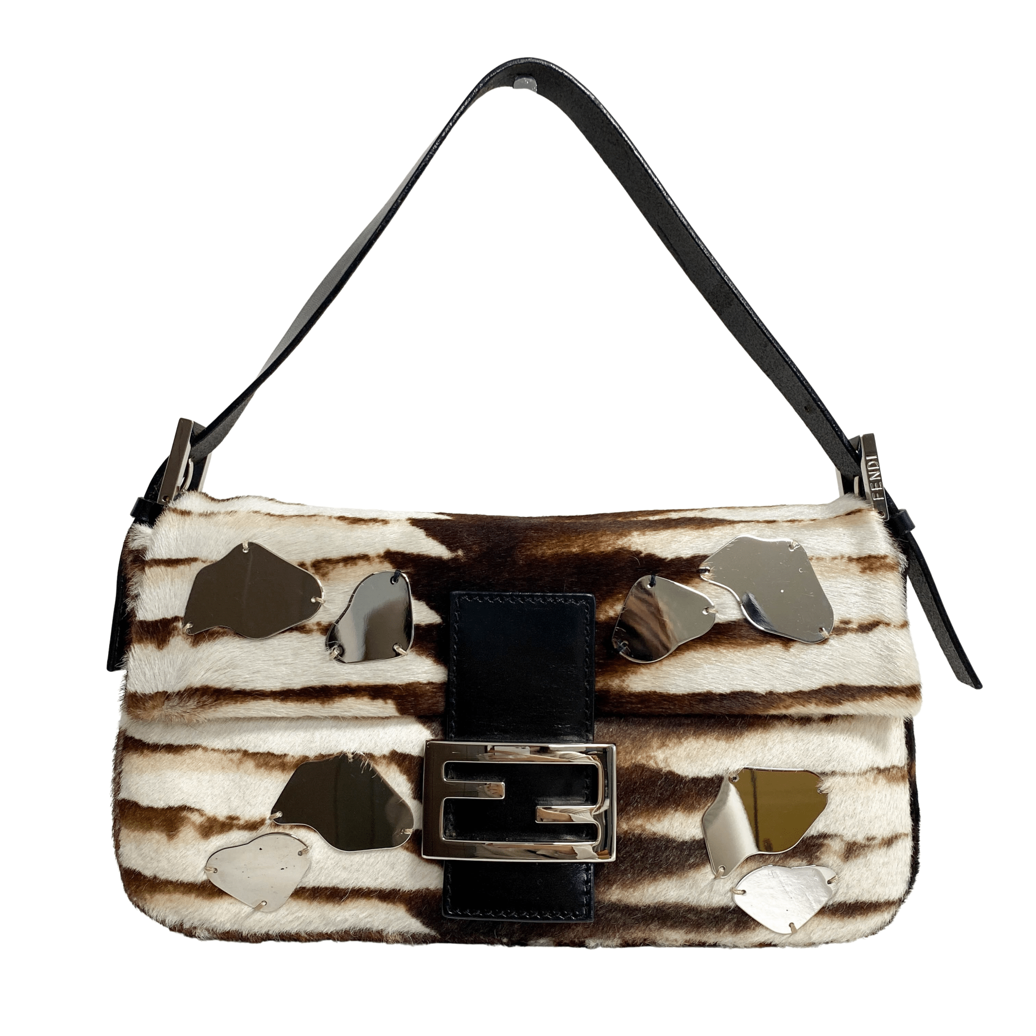 FENDI Baguette Pony Hair Zebra Design with Mirror Shoulder Bag, in , Sold by HIVE PRELOVED - Shoulder Bags, ,