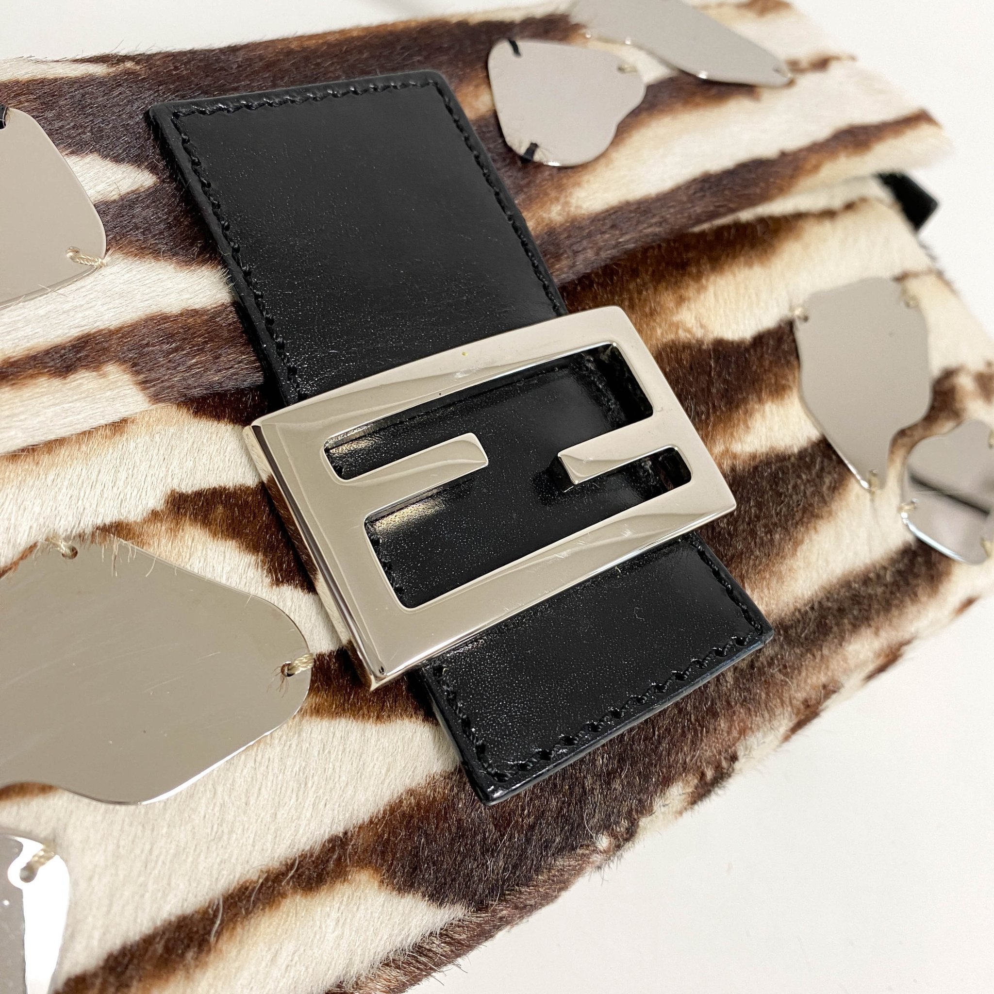 FENDI Baguette Pony Hair Zebra Design with Mirror Shoulder Bag, in , Sold by HIVE PRELOVED - Shoulder Bags, ,