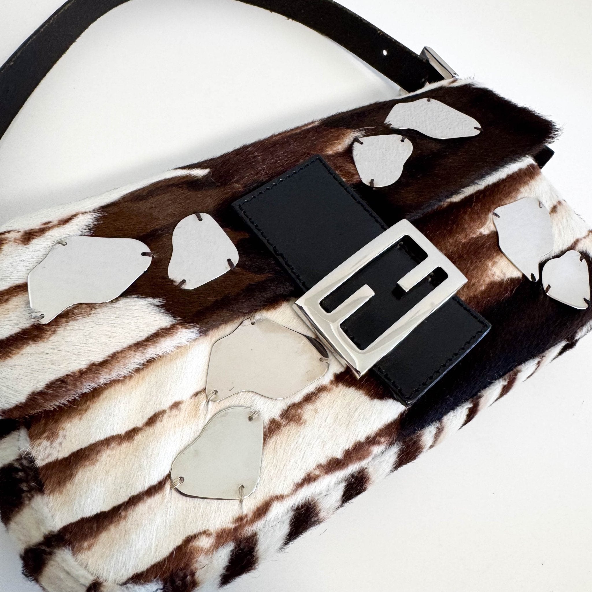 FENDI Baguette Pony Hair Zebra Design with Mirror Shoulder Bag, in , Sold by HIVE PRELOVED - Shoulder Bags, ,