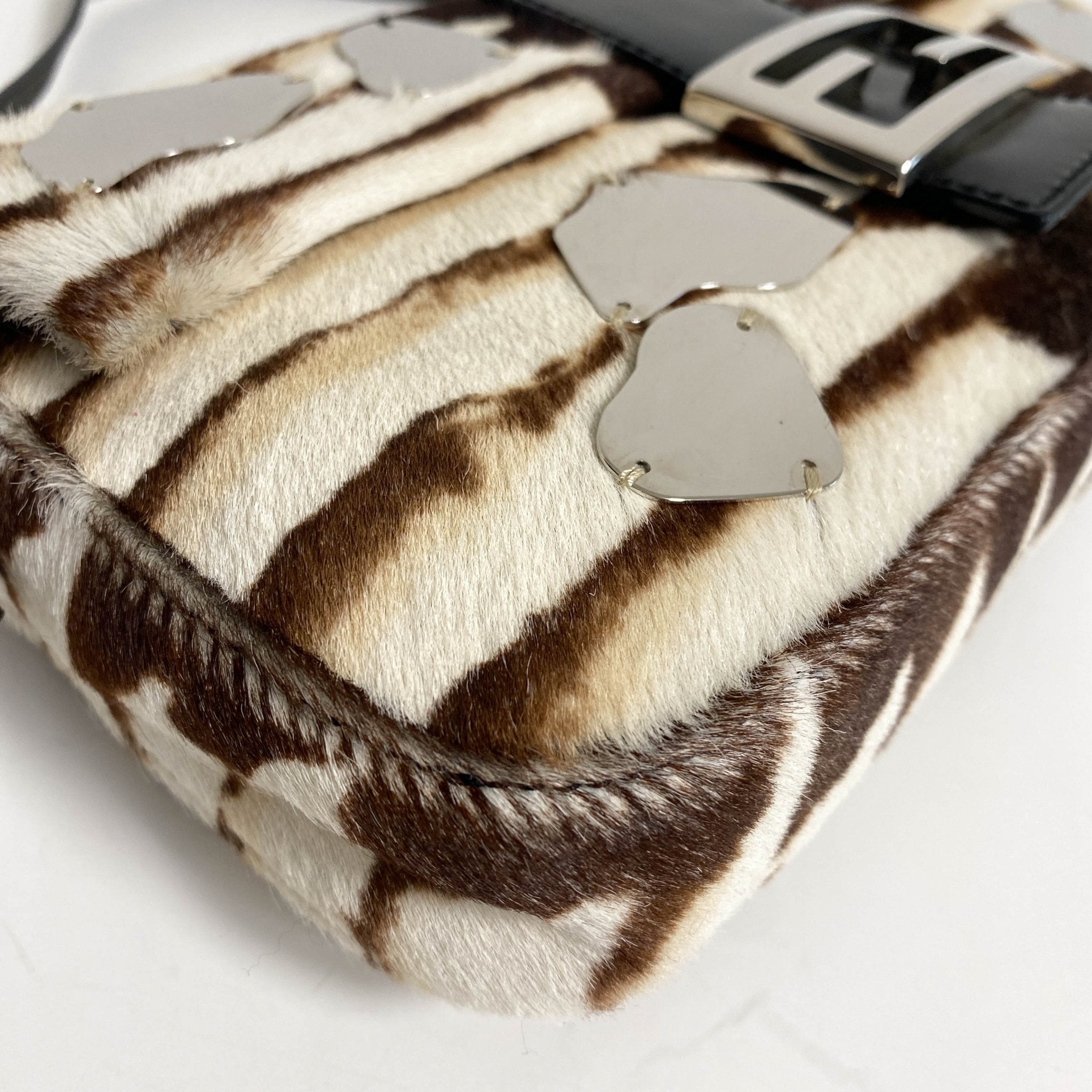 FENDI Baguette Pony Hair Zebra Design with Mirror Shoulder Bag, in , Sold by HIVE PRELOVED - Shoulder Bags, ,