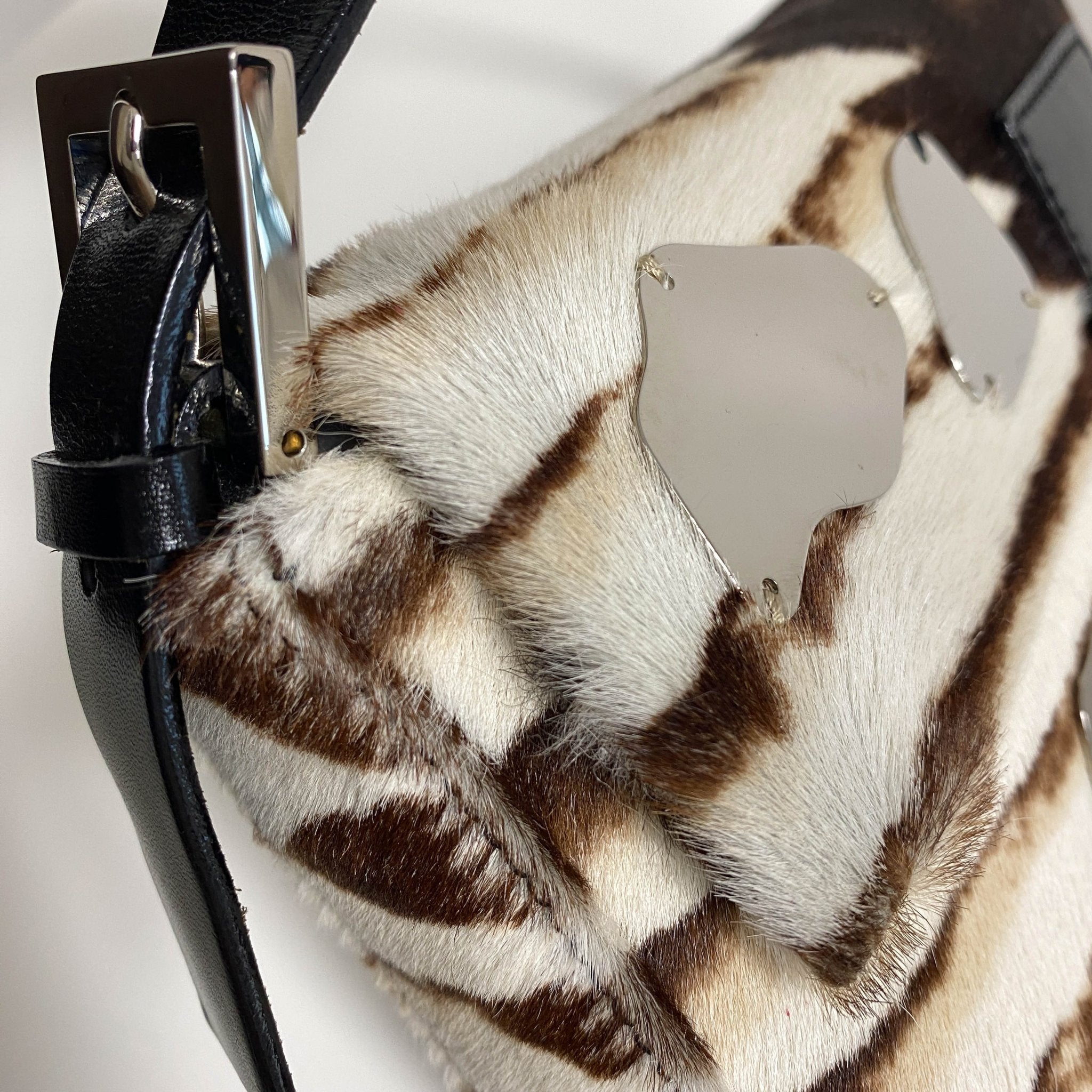 FENDI Baguette Pony Hair Zebra Design with Mirror Shoulder Bag, in , Sold by HIVE PRELOVED - Shoulder Bags, ,